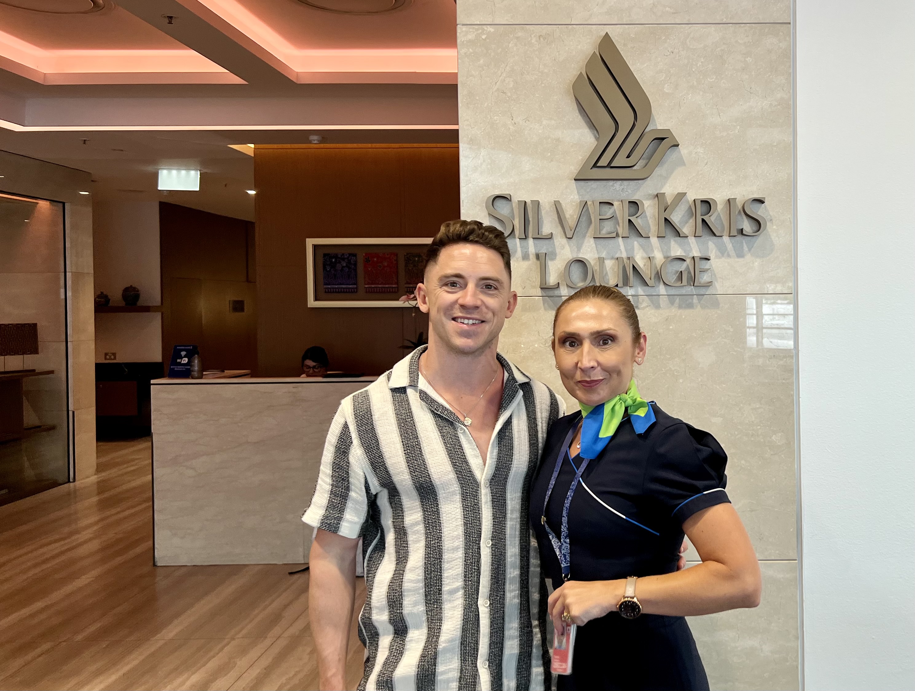 Singapore SilverKris First Class lounge at SYD staff Bobby