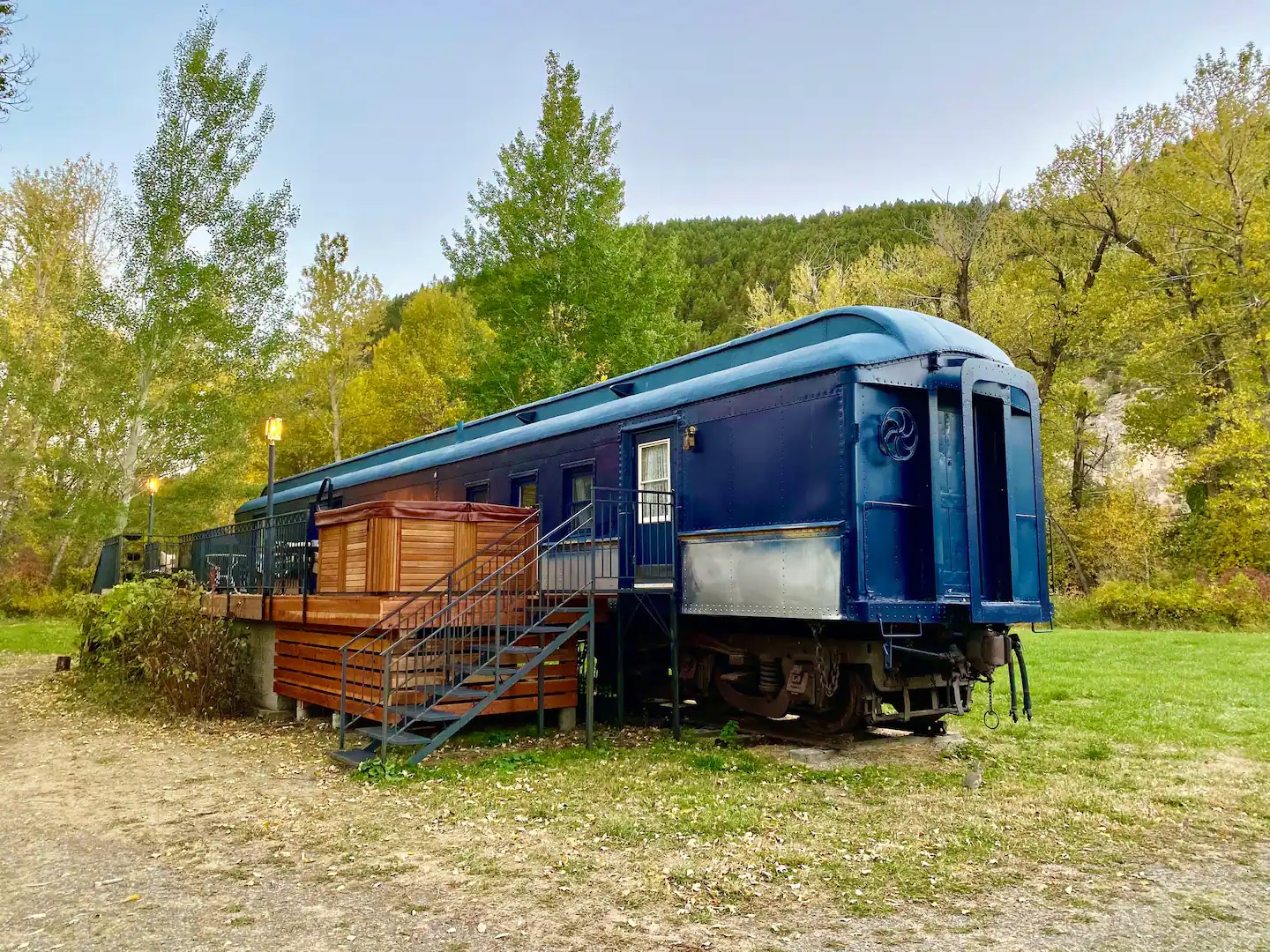 The train car available at The Centennial Inn in Livingston, Montana.