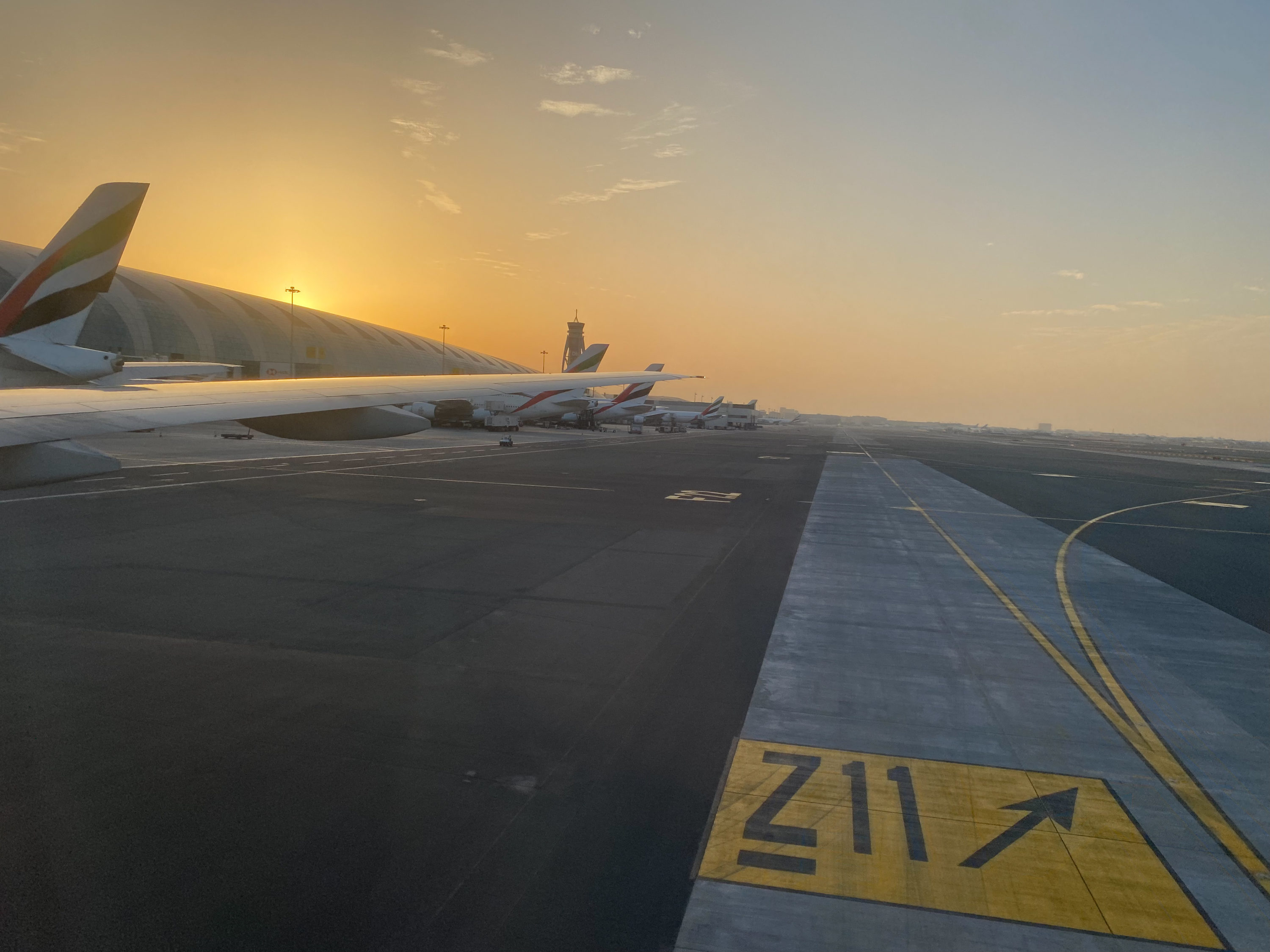 United Inaugural EWR DXB landing