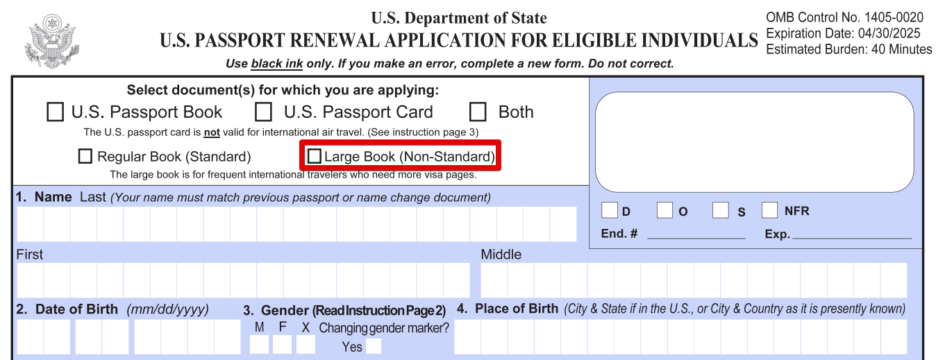ds82 passport application