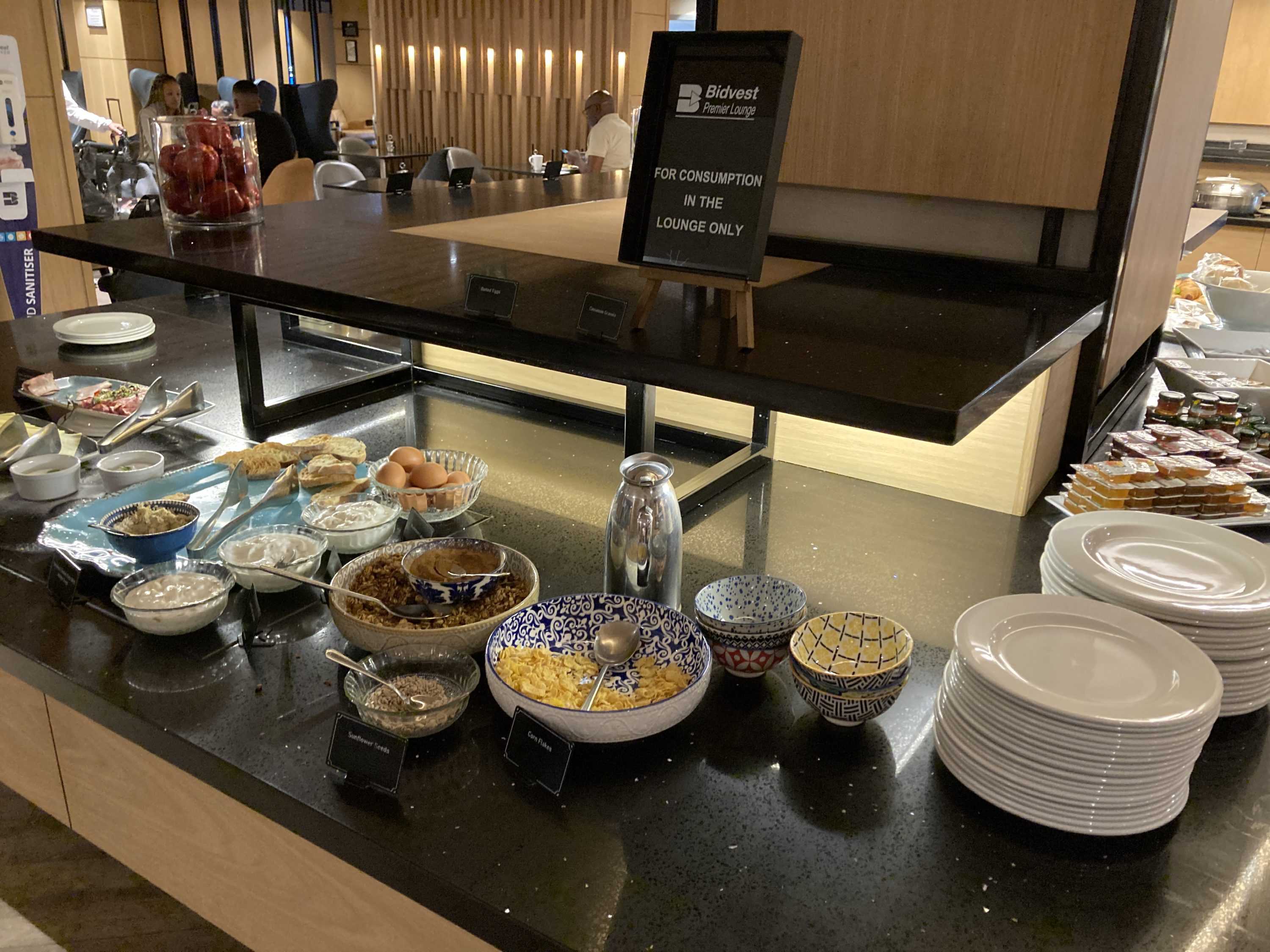 Bidvest Premier Lounge cereals and labneh Bidvest Premier Lounge cereals and labneh
