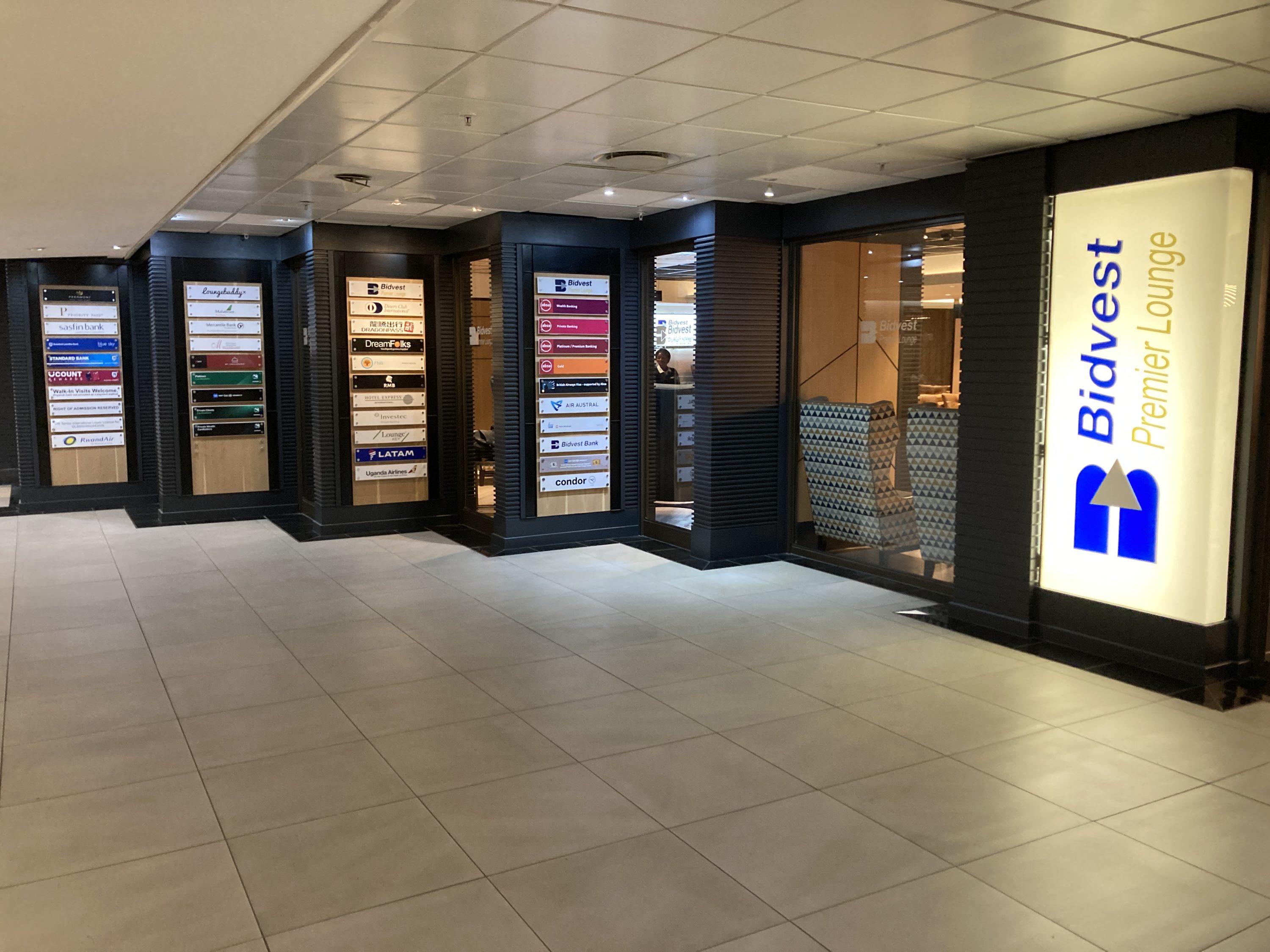 Bidvest Premier Lounge entrance Bidvest Premier Lounge entrance