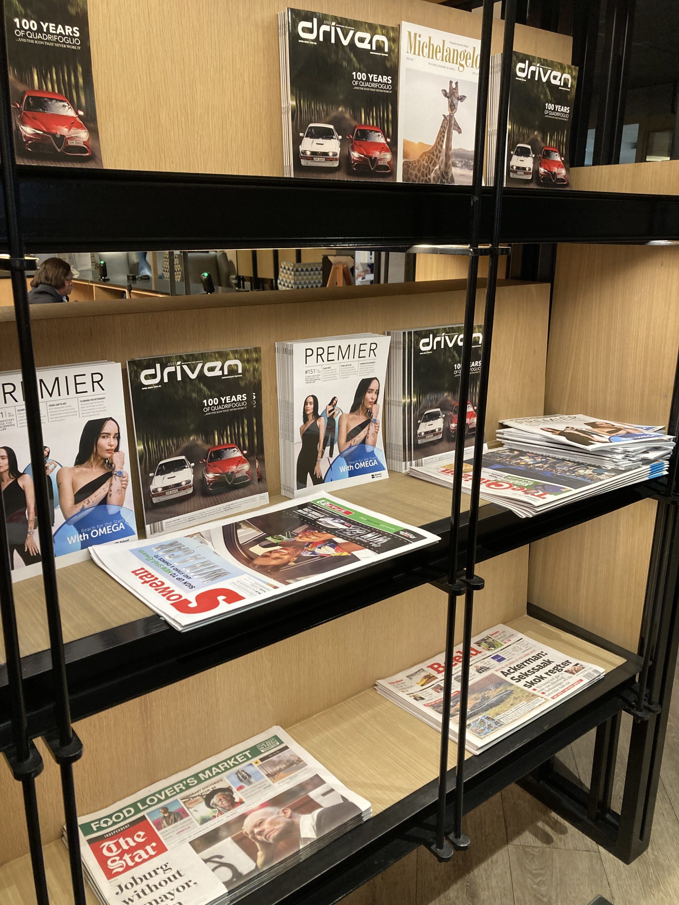 Bidvest Premier Lounge reading materials