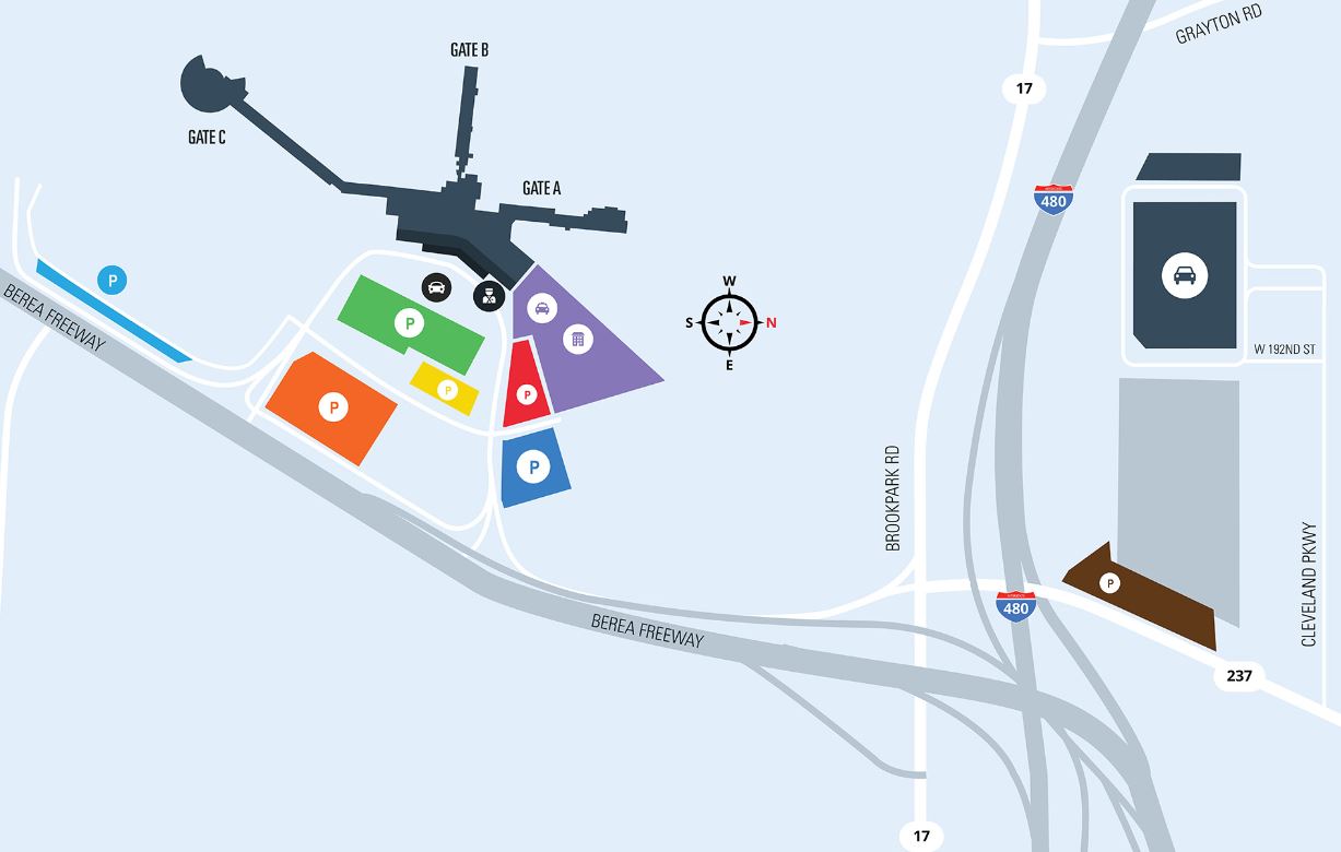 Cleveland Hopkins International parking map