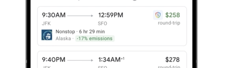 Google flights price guarantee badge