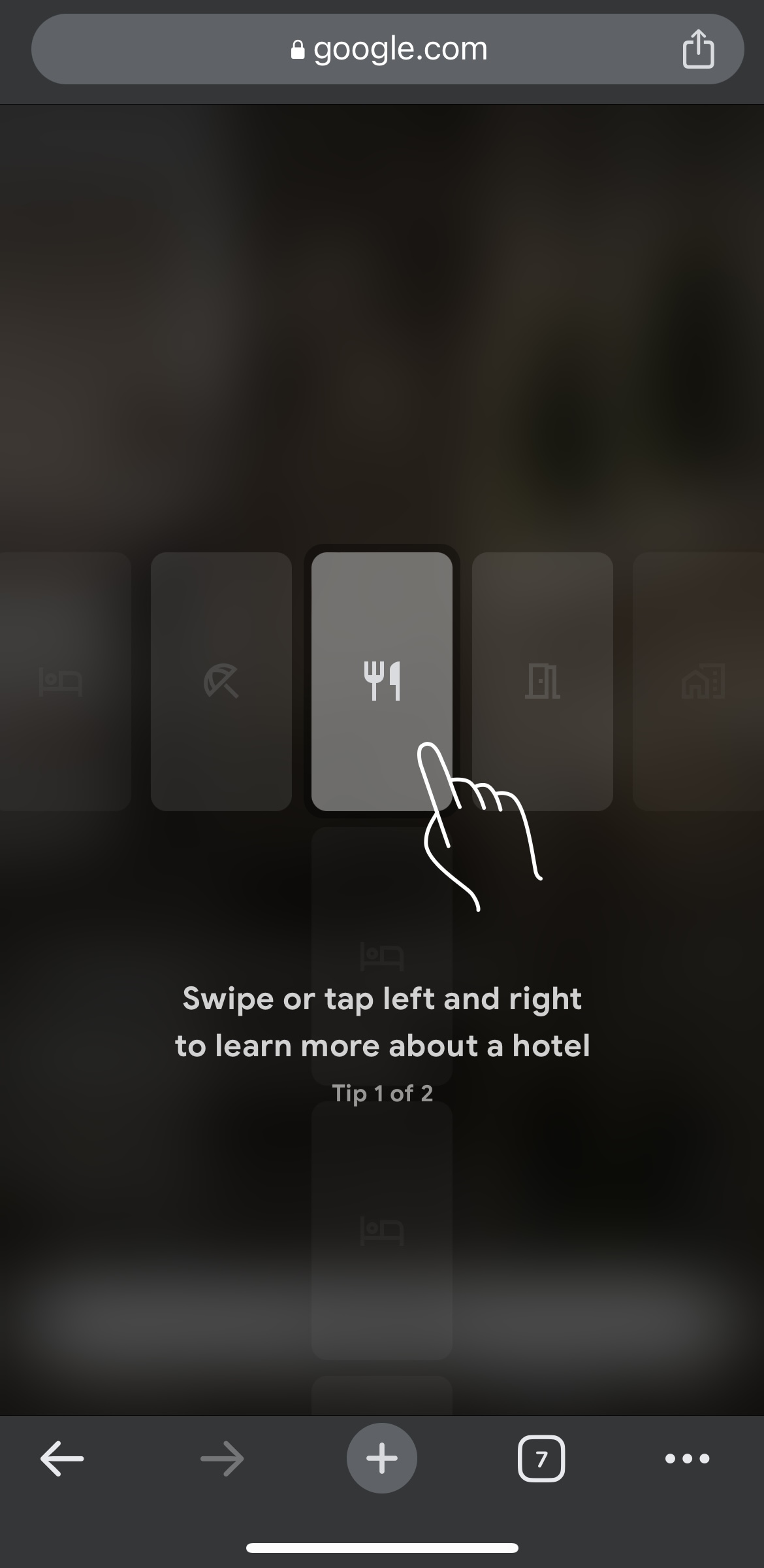 Google hotel swipe feature