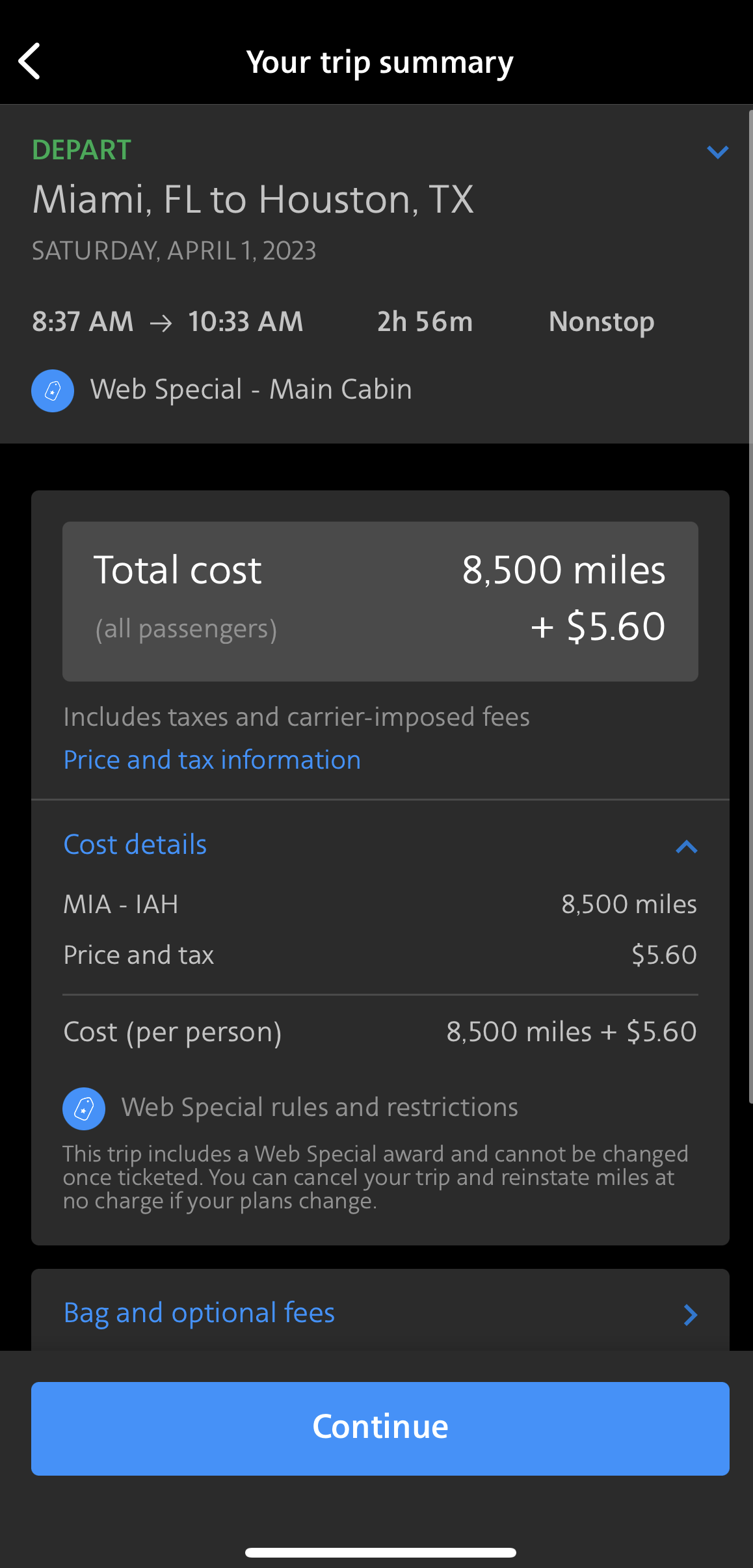 American Airlines App Screenshot