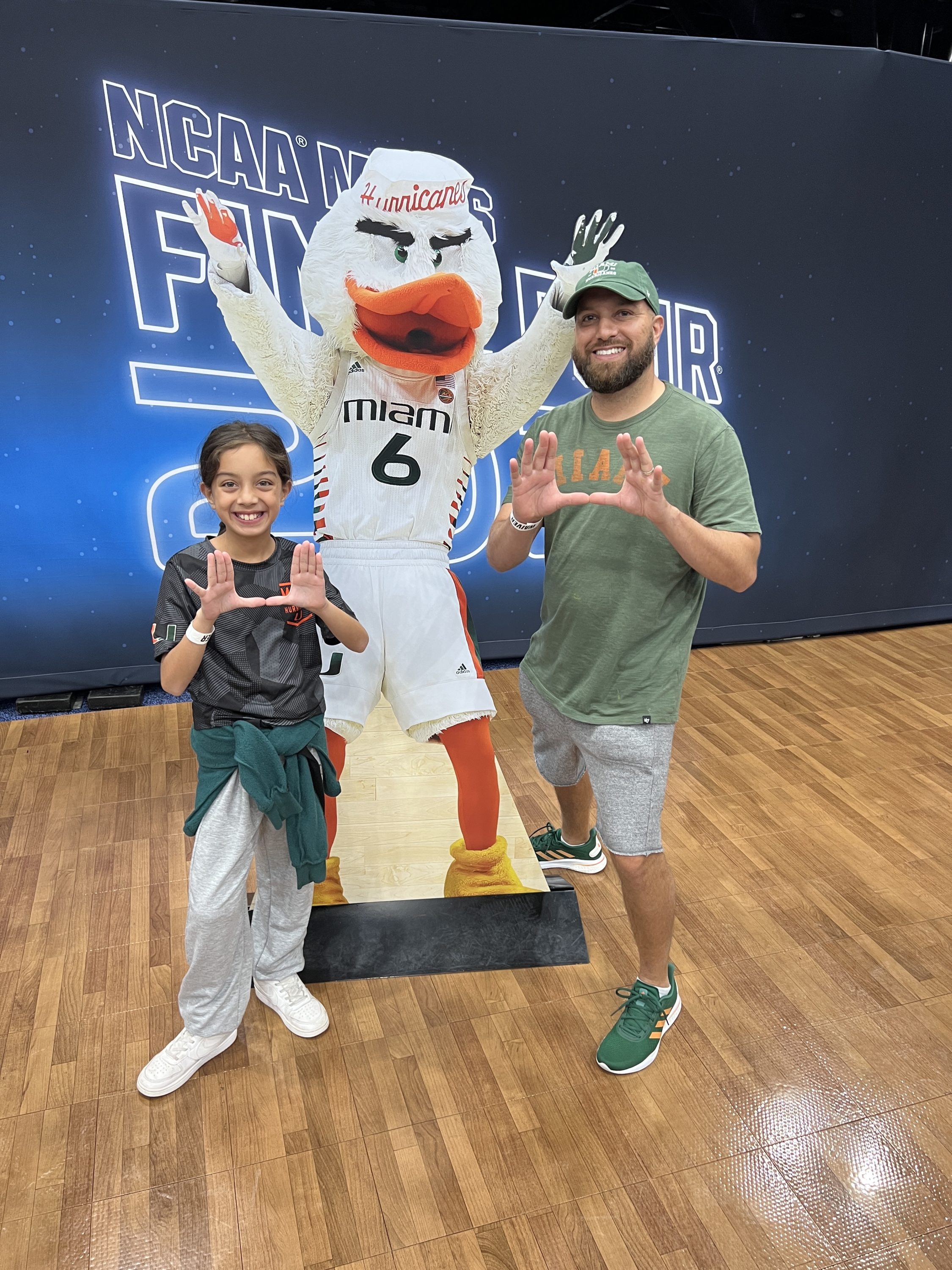 Daughter and Dad Sebastian the Ibis University of Miami