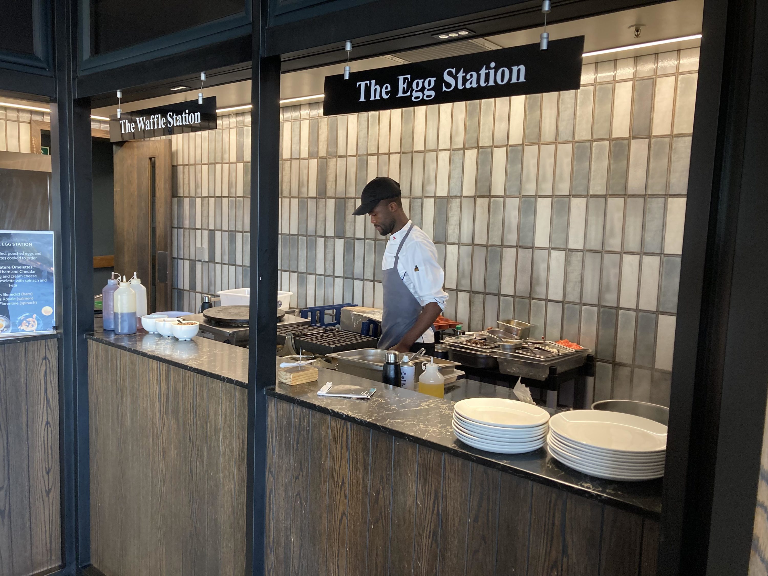 Johannesburg Marriott Hotel Melrose Arch Keystone Bistro eggs waffles