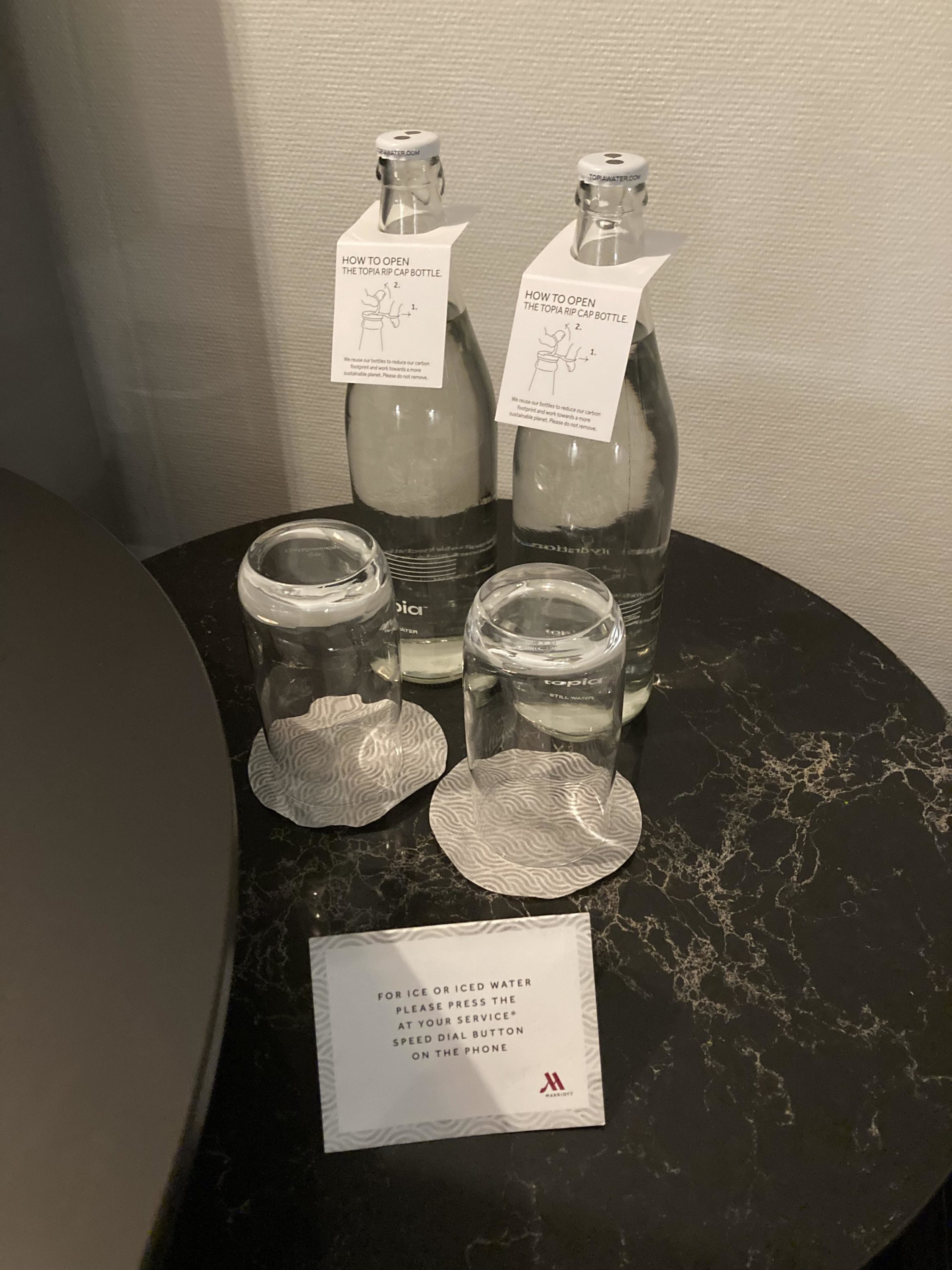 Johannesburg Marriott Hotel Melrose Arch complimentary water