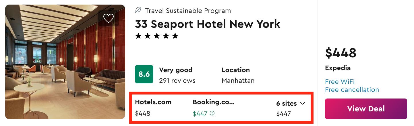 Momondo hotel search