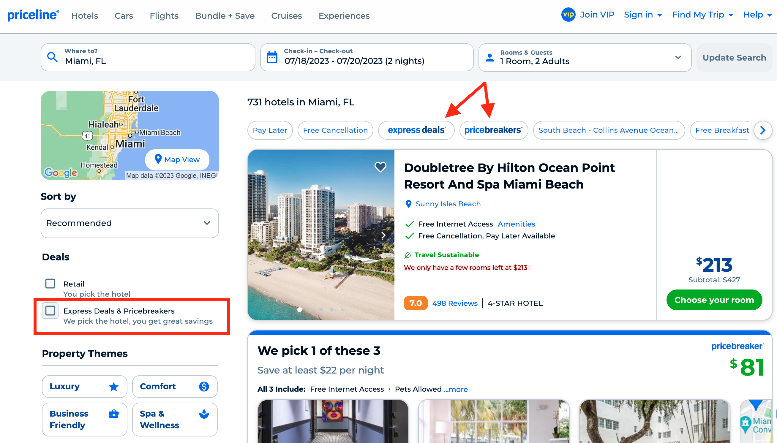 Priceline Express Deals and Pricebreakers