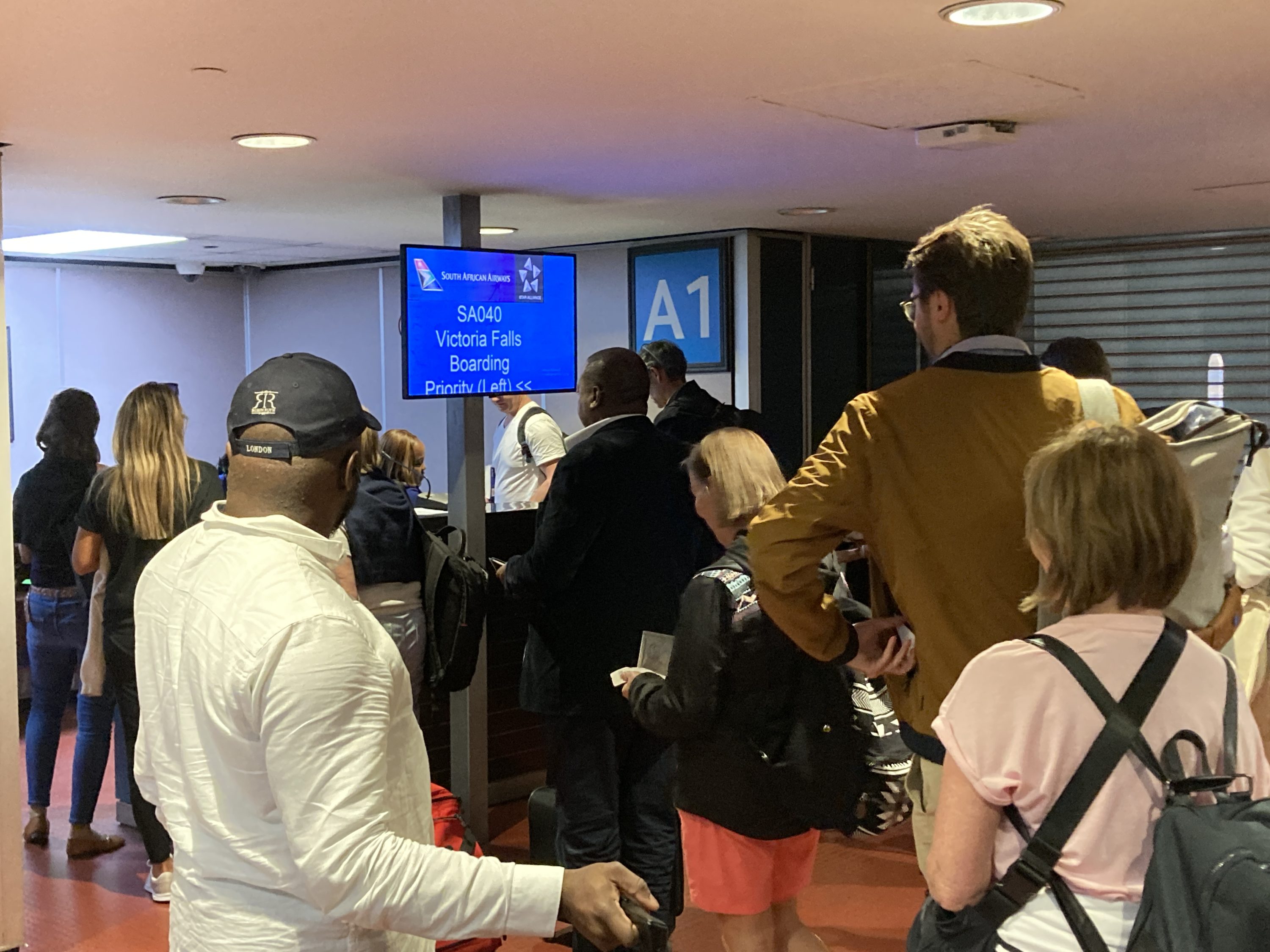 South African Airways JNB VFA boarding gate South African Airways JNB VFA boarding gate