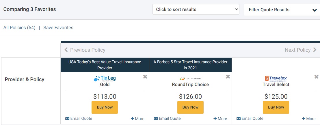 Travelex Comparison 2