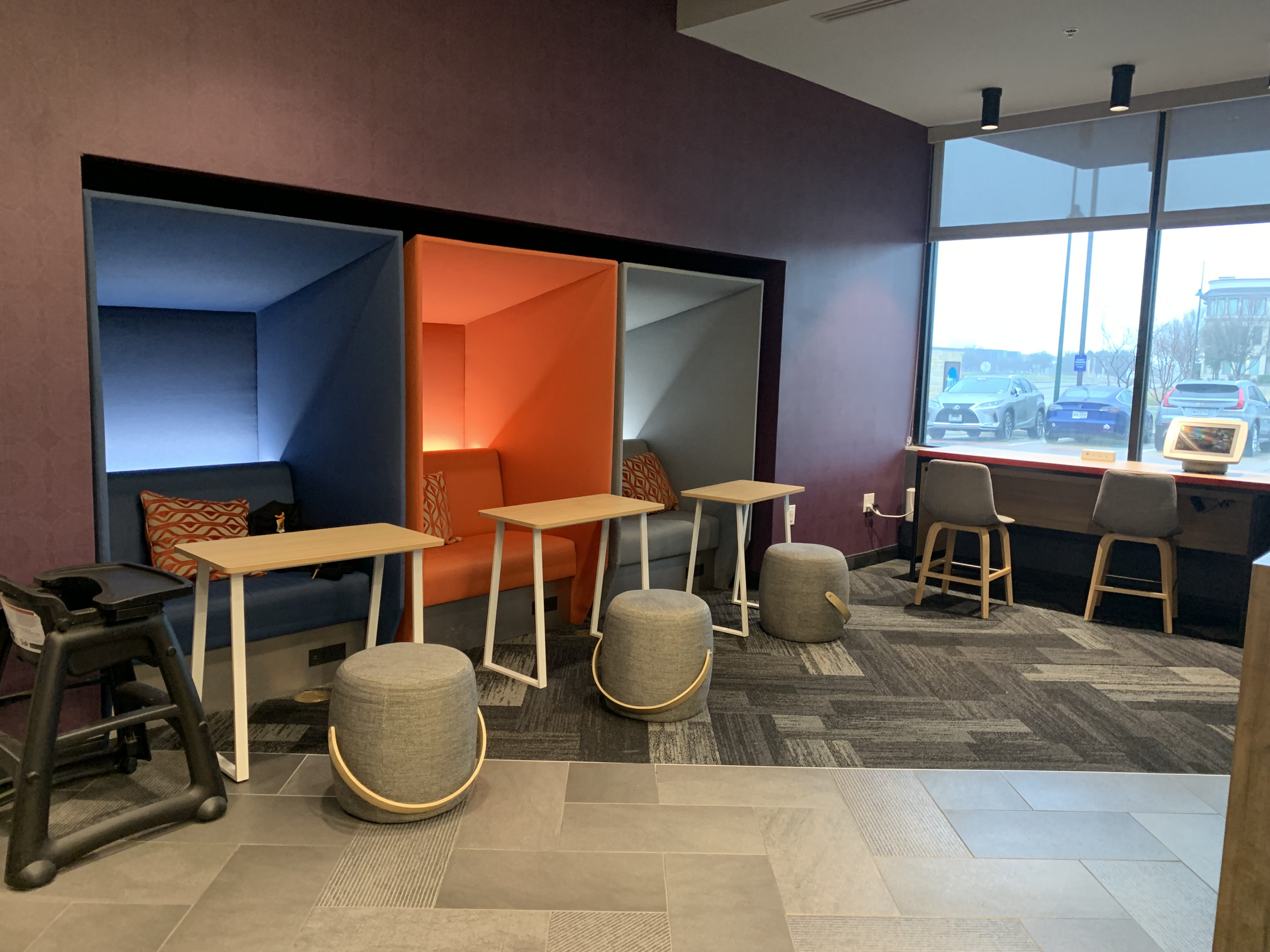 Tru by Hilton Frisco Dallas lobby cubbies seating