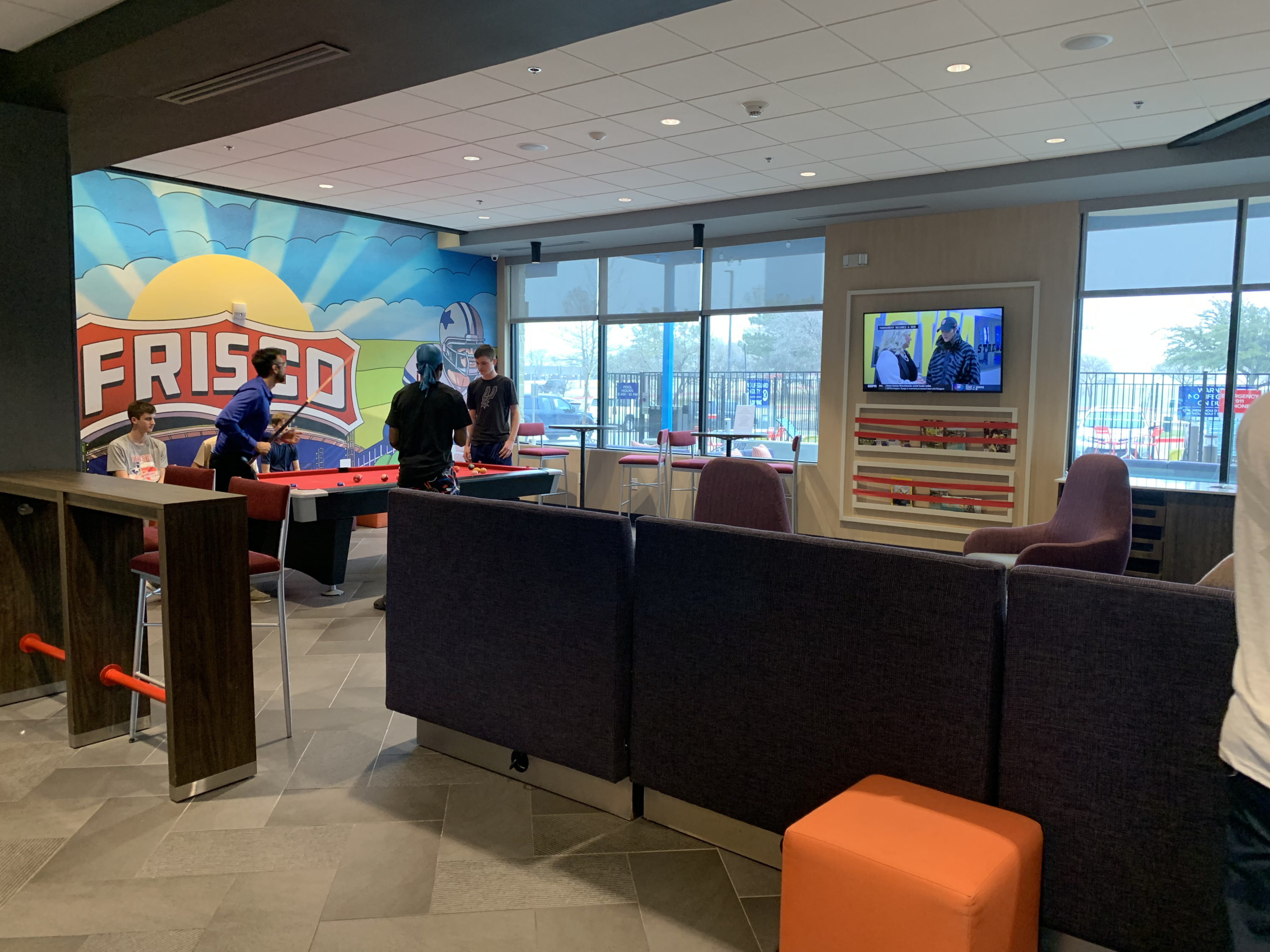 Tru by Hilton Frisco Dallas lobby entertainment area