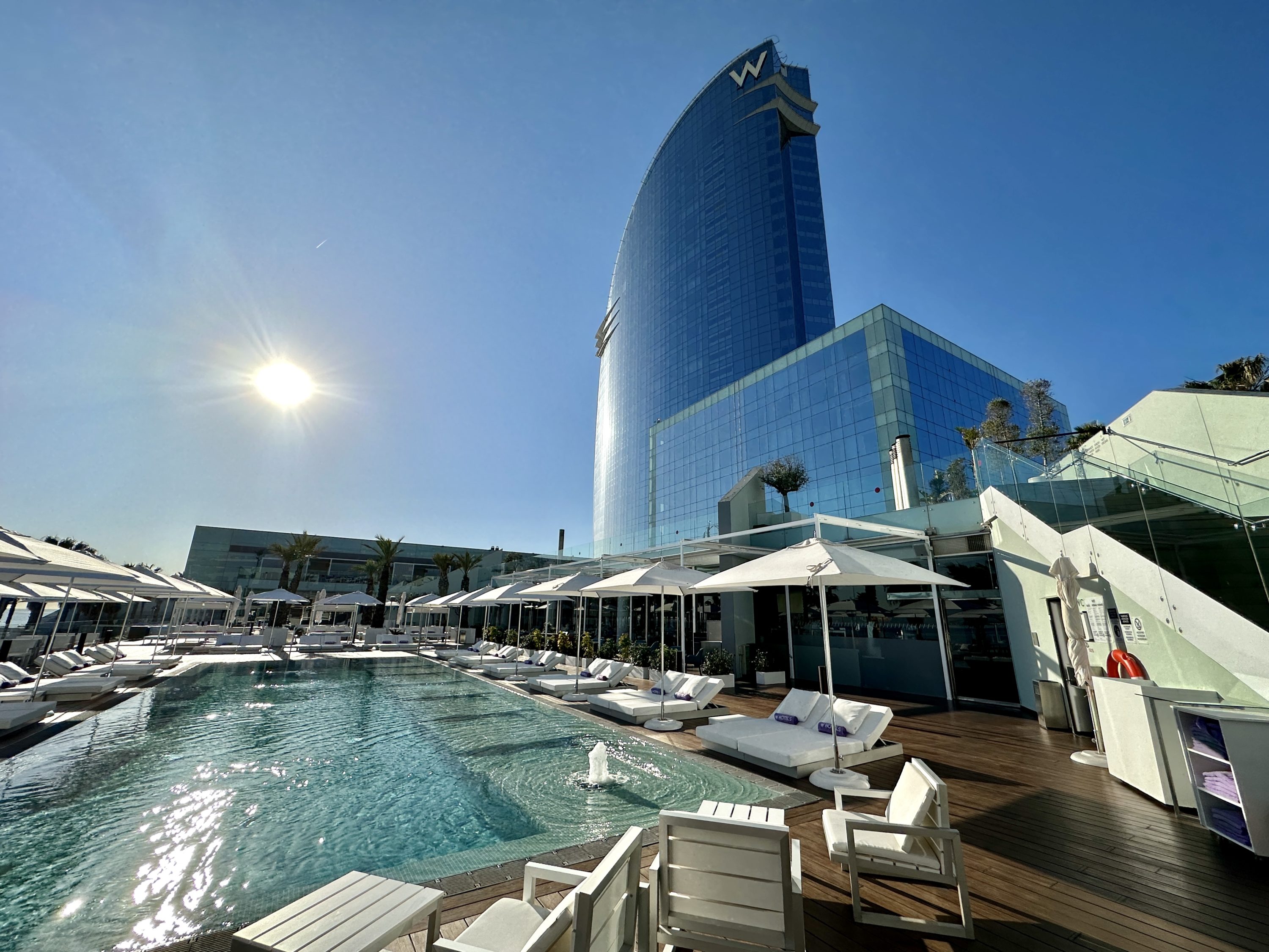 W Barcelona Exterior From Pool W Barcelona Exterior From Pool