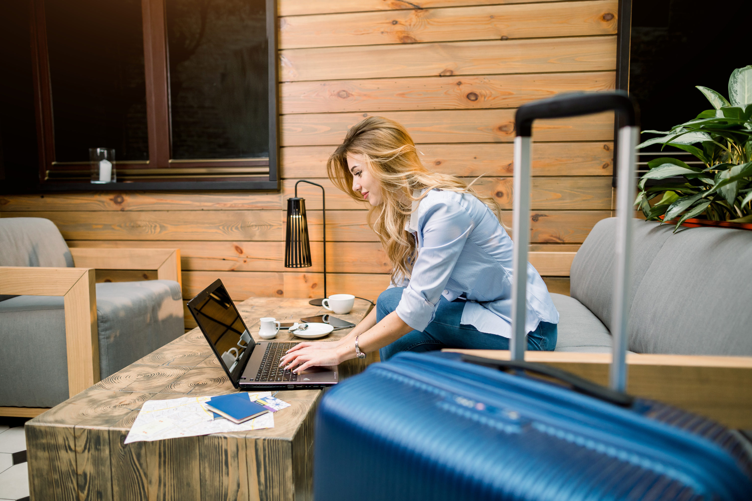 booking travel on laptop booking travel on laptop