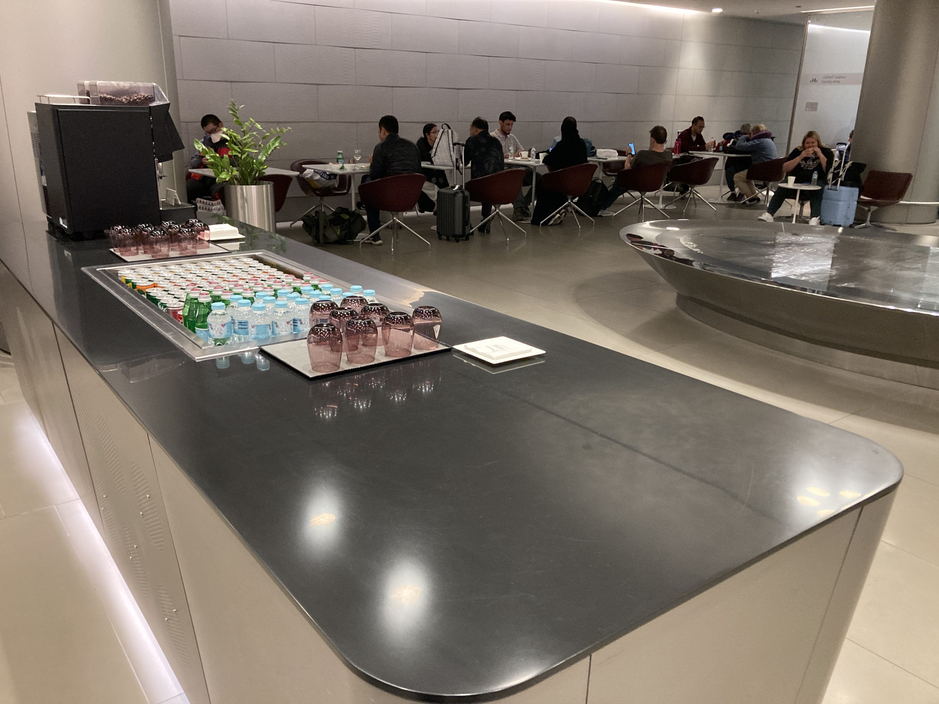Al Maha Lounge Doha main dining seating Al Maha Lounge Doha main dining seating