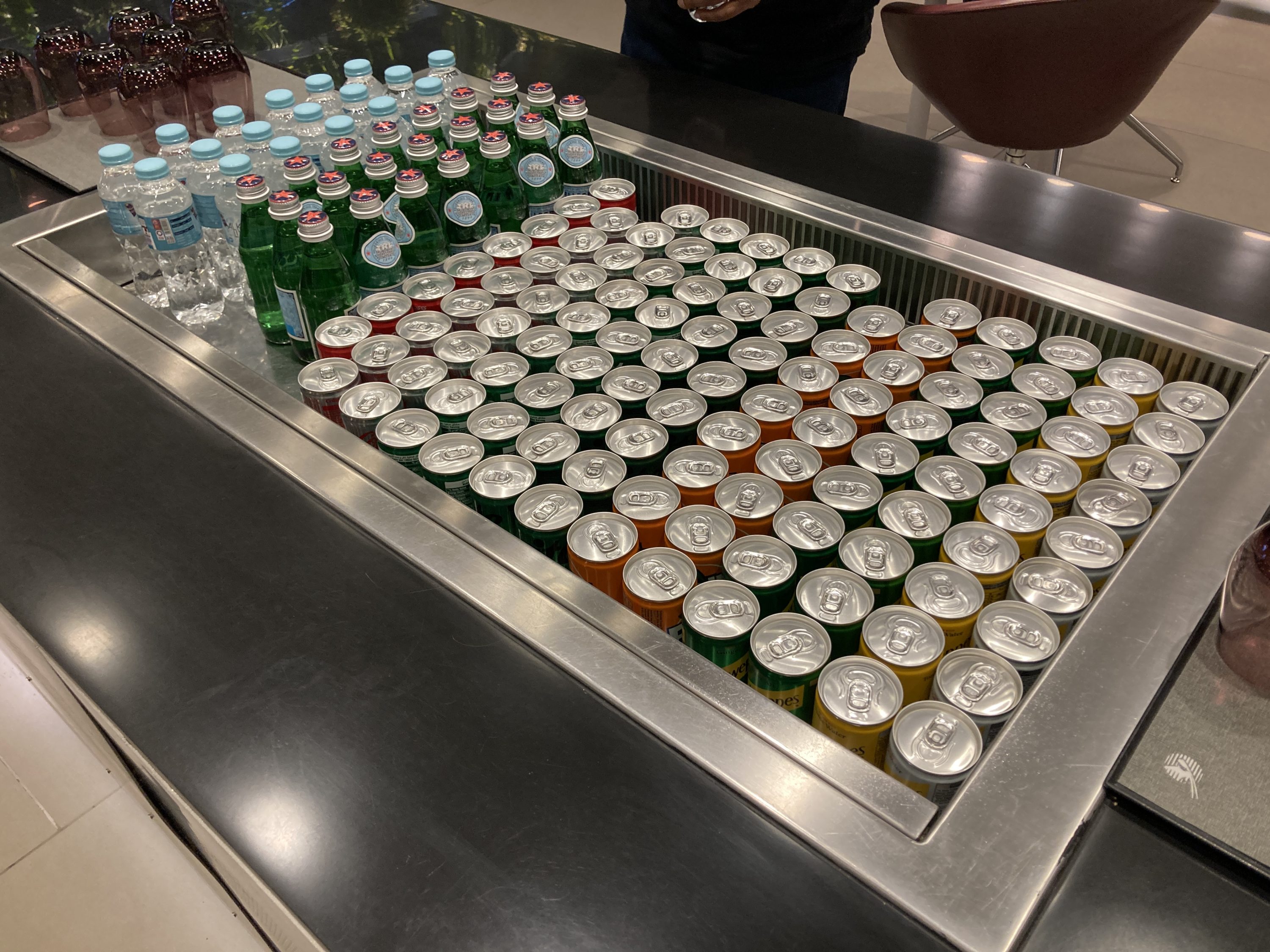 Al Maha Lounge Doha main sodas and waters Al Maha Lounge Doha main sodas and waters