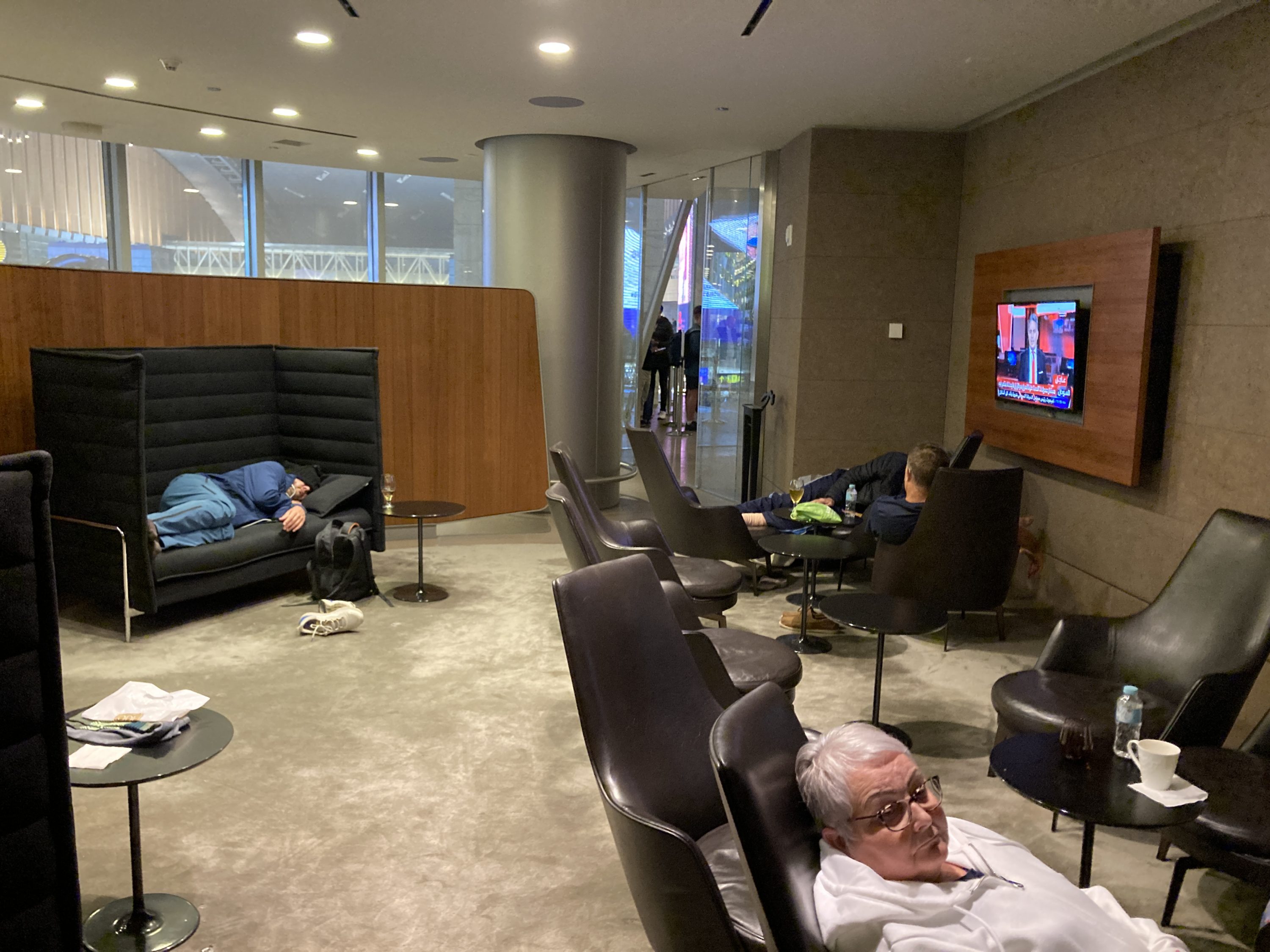 Al Maha Lounge Doha secondary TV area Al Maha Lounge Doha secondary TV area