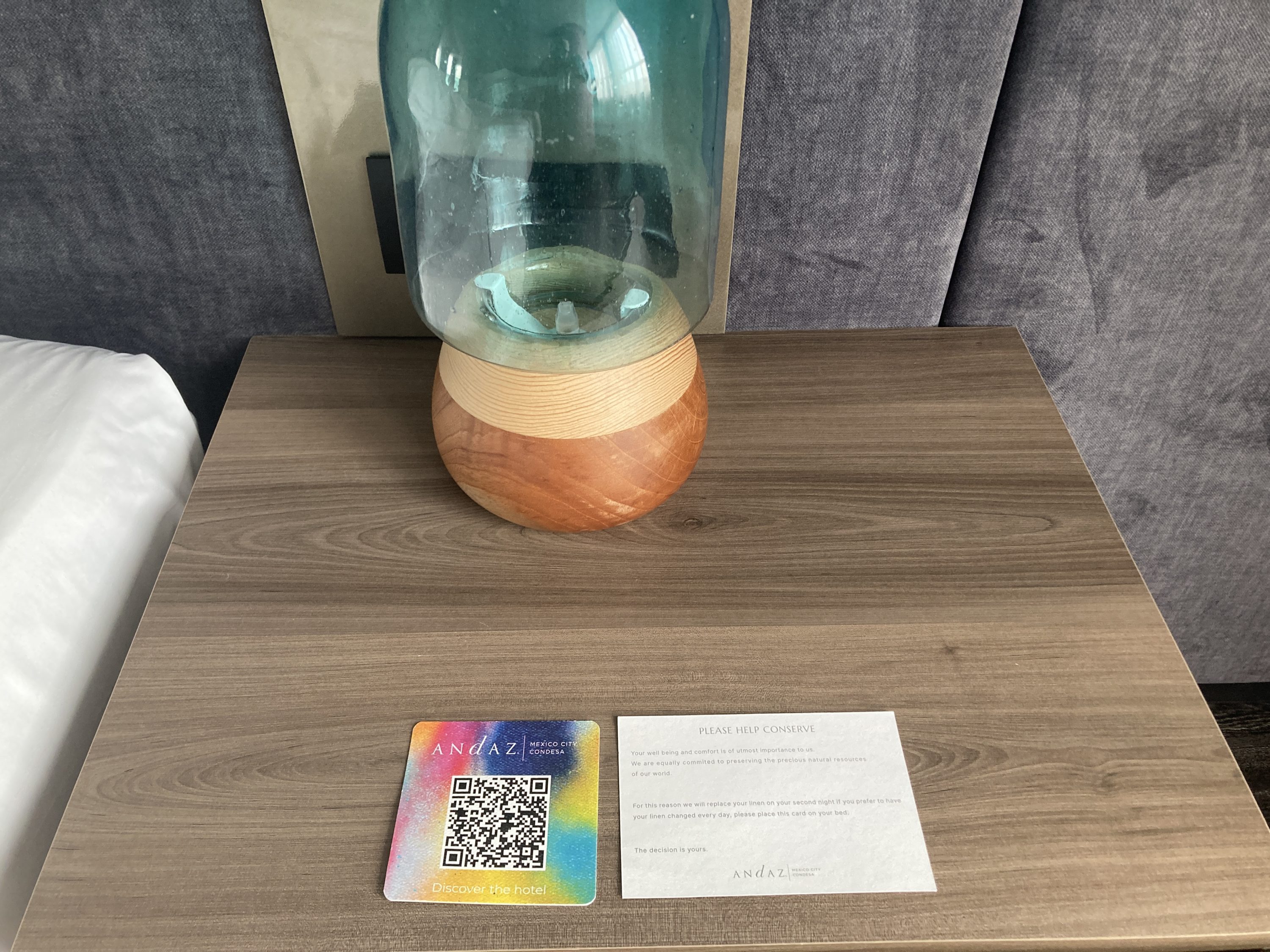 Andaz Mexico City Condesa right nightstand contents Andaz Mexico City Condesa right nightstand contents