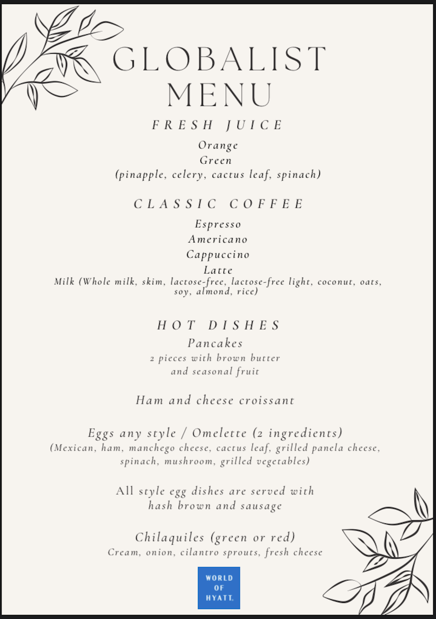 Andaz Mexico City Condesa derba menu globalist Andaz Mexico City Condesa derba menu globalist