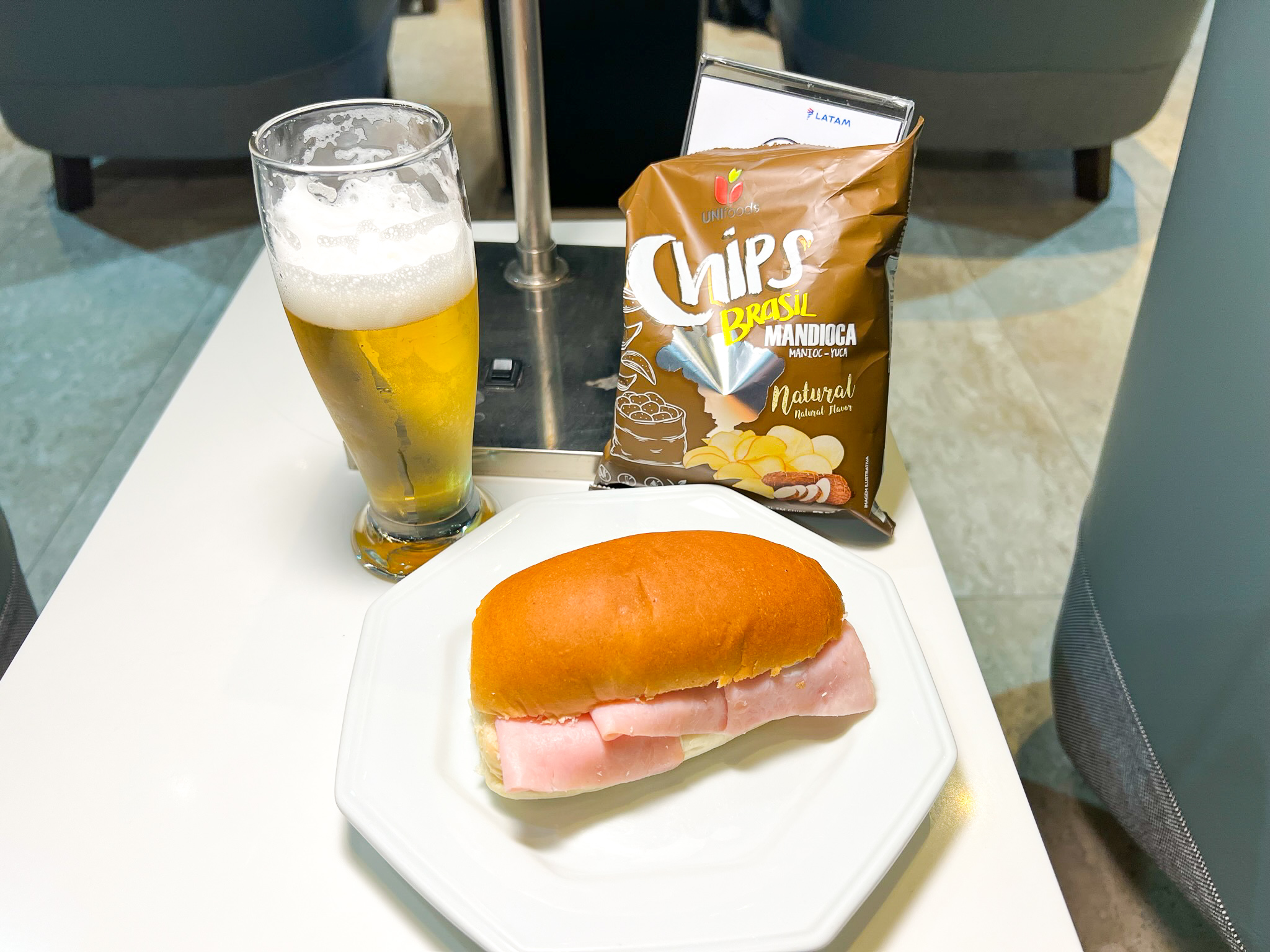 Beer and snacks at LATAM VIP Lounge GRU Beer and snacks at LATAM VIP Lounge GRU