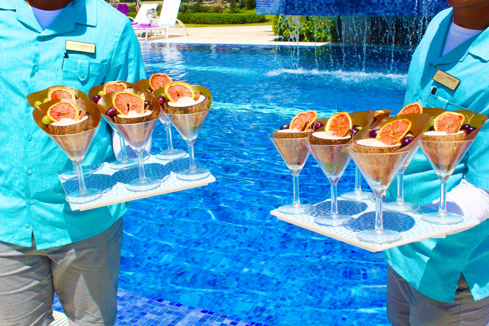 Breathless Punta Cana tropical cocktails at the pool
