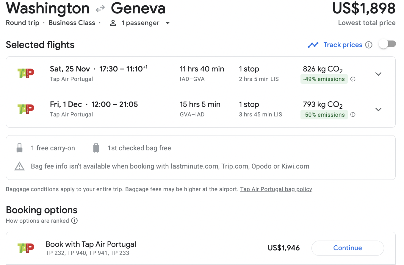 DC to Geneva in Nov DC to Geneva in Nov