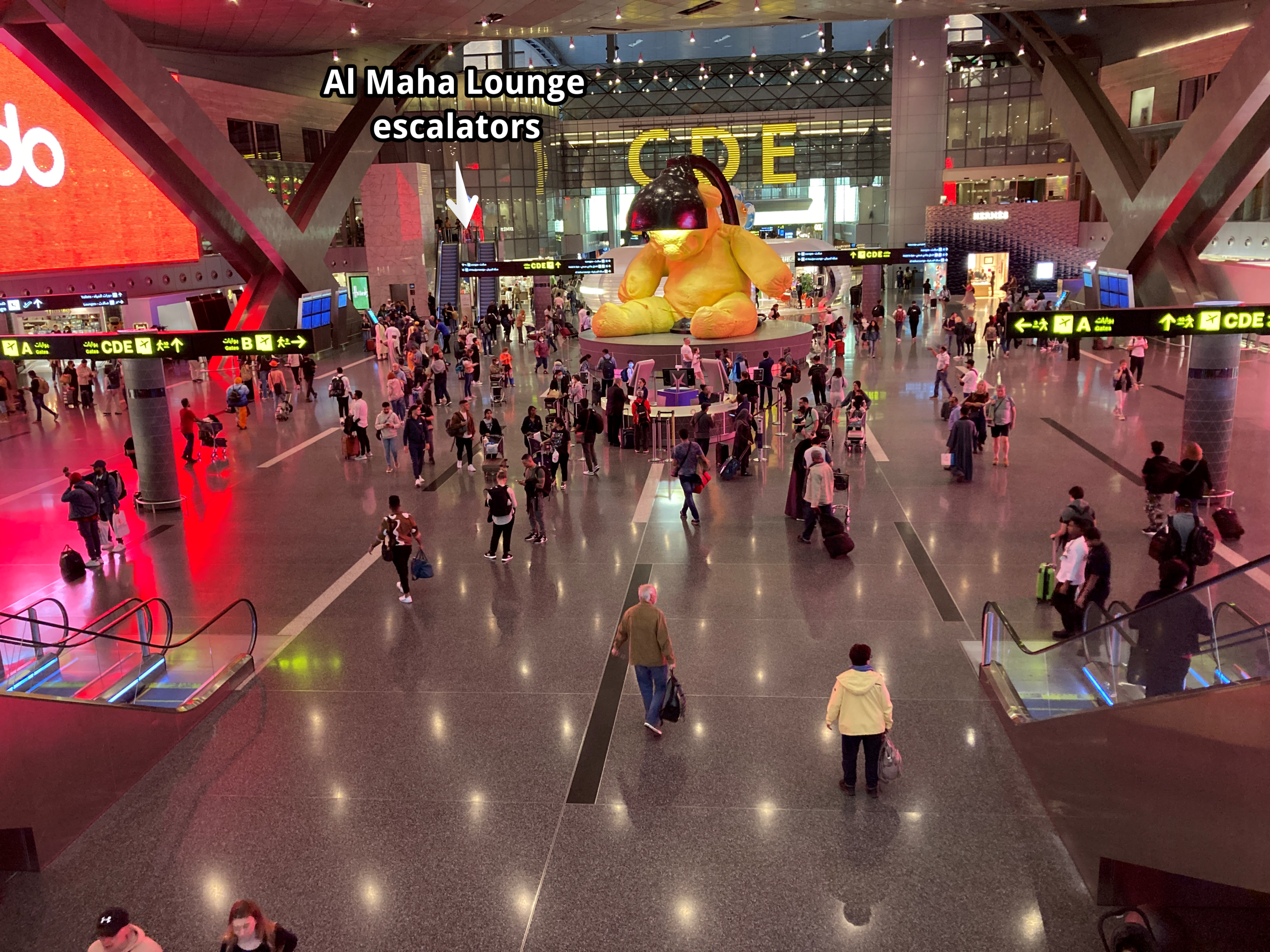 DOH airport Untitled Lamp Bear Al Maha Lounge
