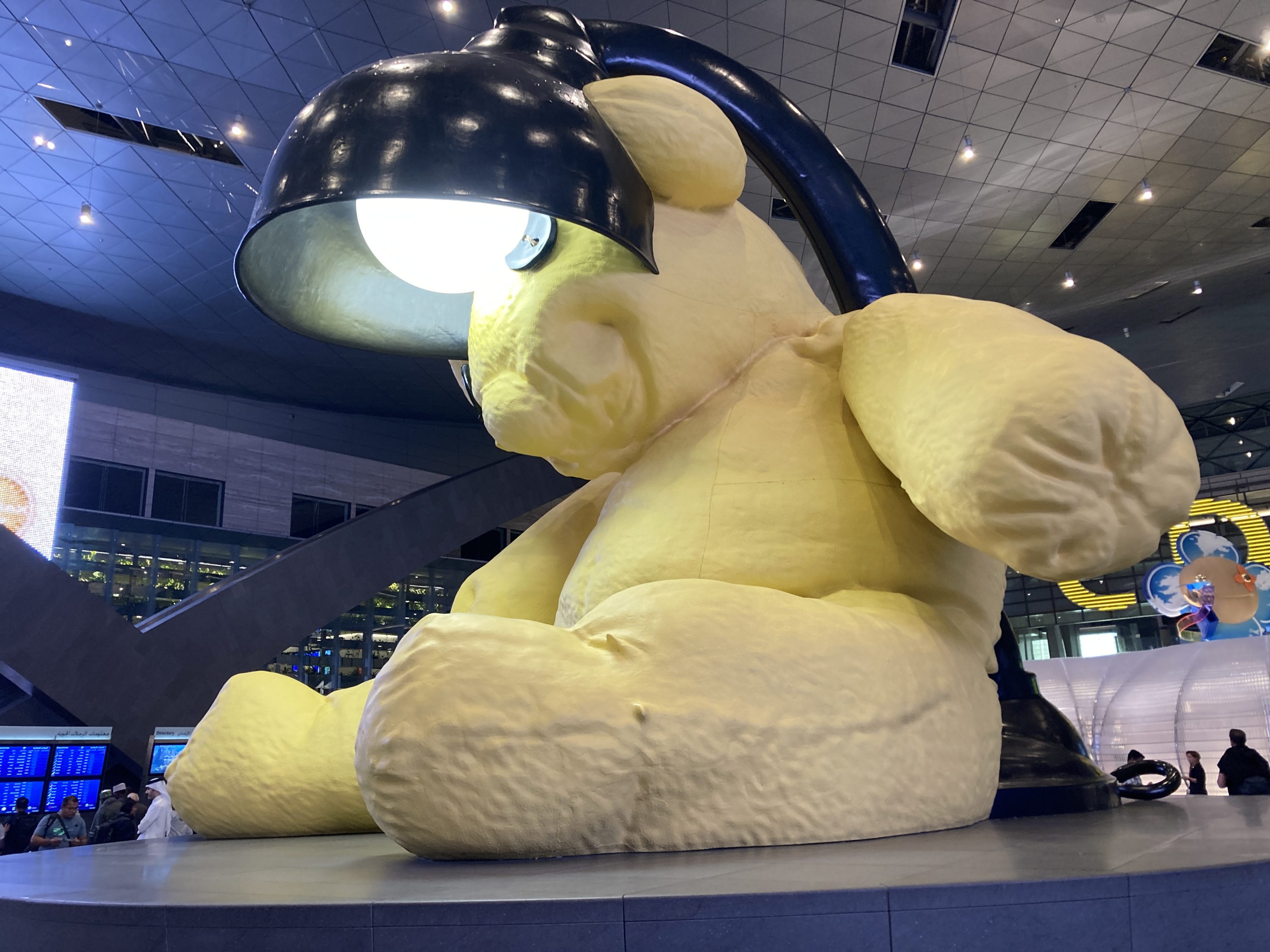 DOH airport Untitled Lamp Bear close up DOH airport Untitled Lamp Bear close up