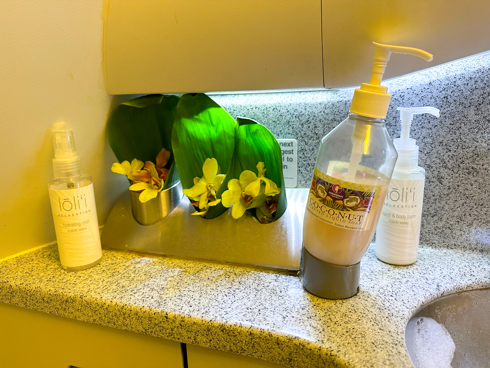 Hawaiian Airlines First Class bathroom soap Hawaiian Airlines First Class bathroom soap