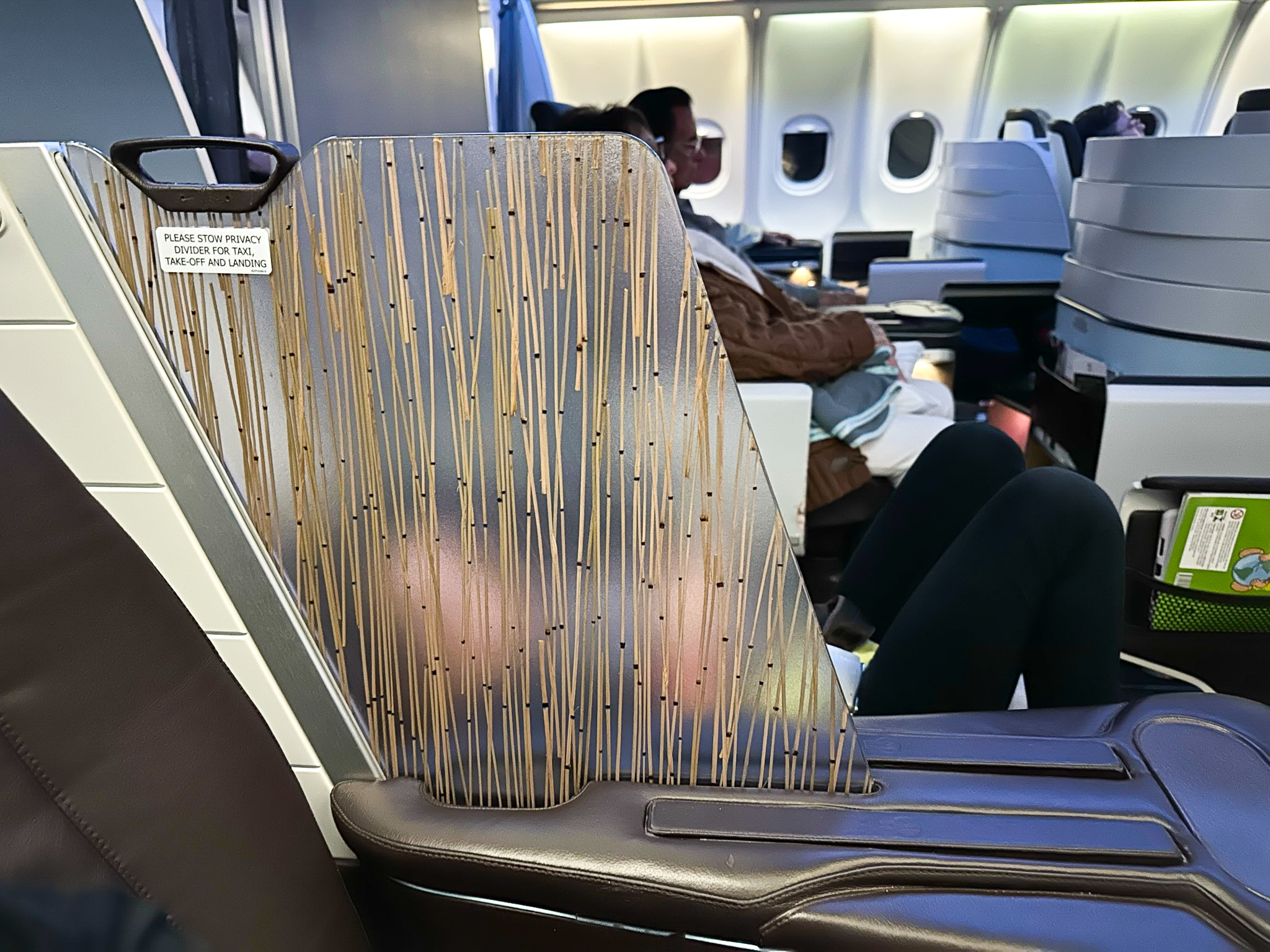 Hawaiian Airlines First Class seat partition Hawaiian Airlines First Class seat partition