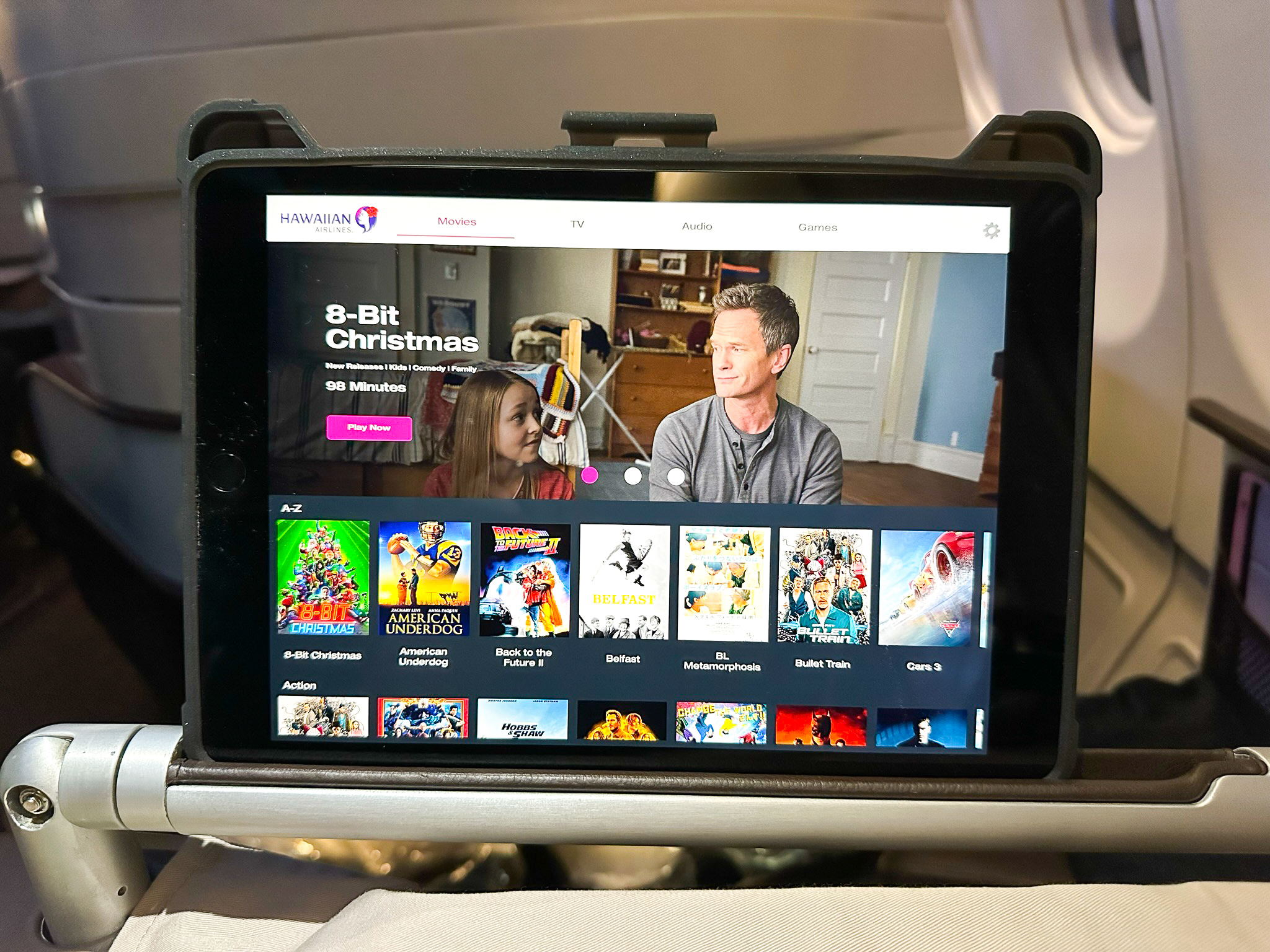 Hawaiian Airlines First Class tablet Hawaiian Airlines First Class tablet