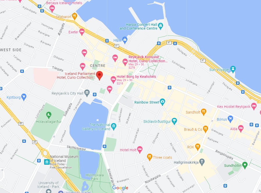 Iceland Parliament Hotel City Location