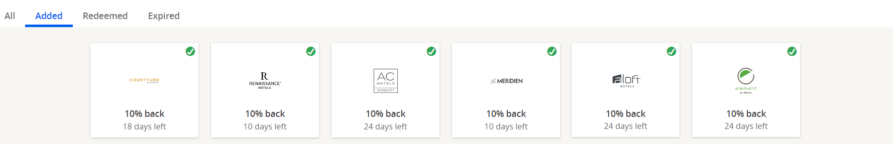 Marriott brand Chase Offers 