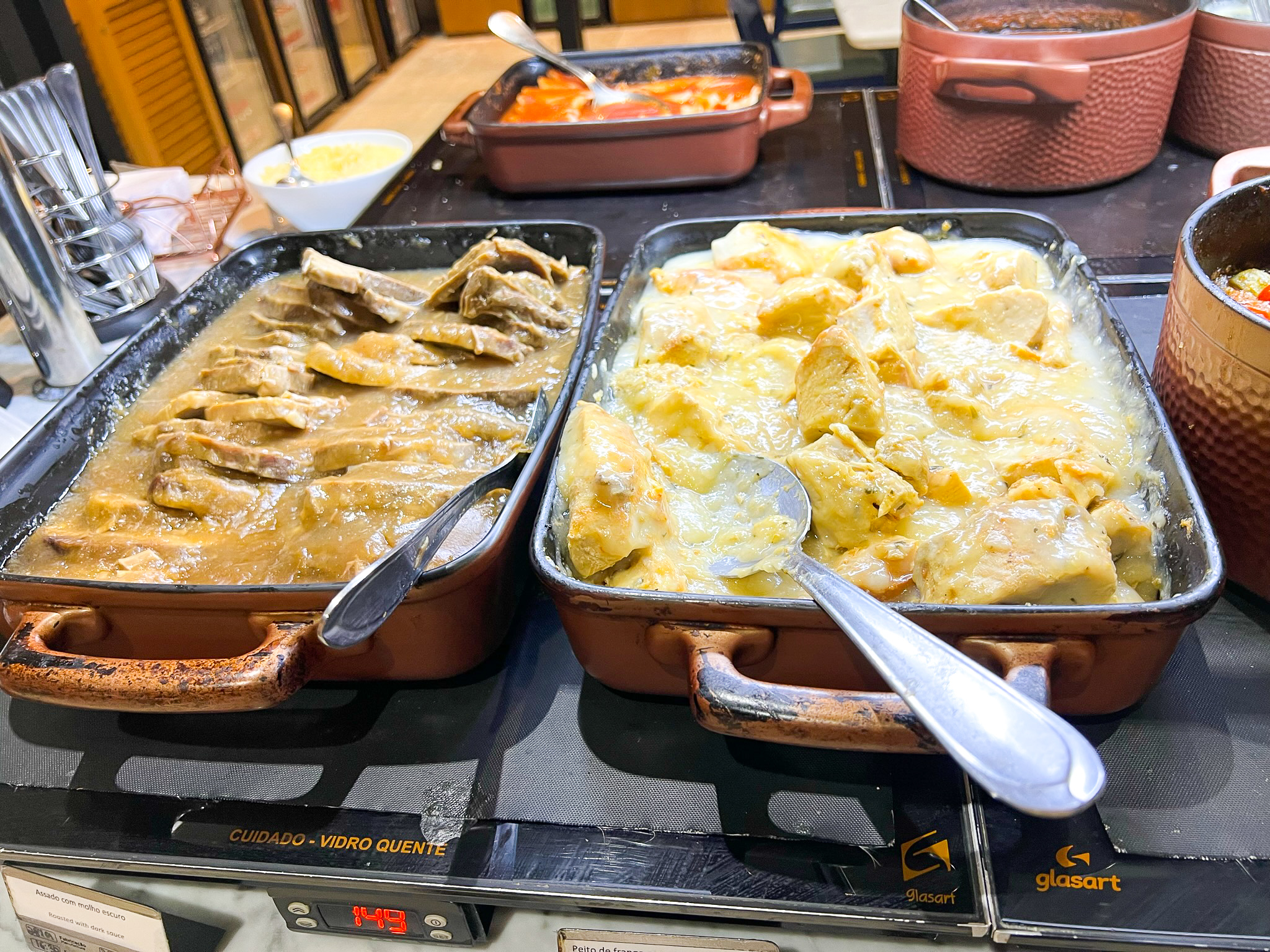 Meat and chicken at LATAM VIP Lounge GRU Meat and chicken at LATAM VIP Lounge GRU