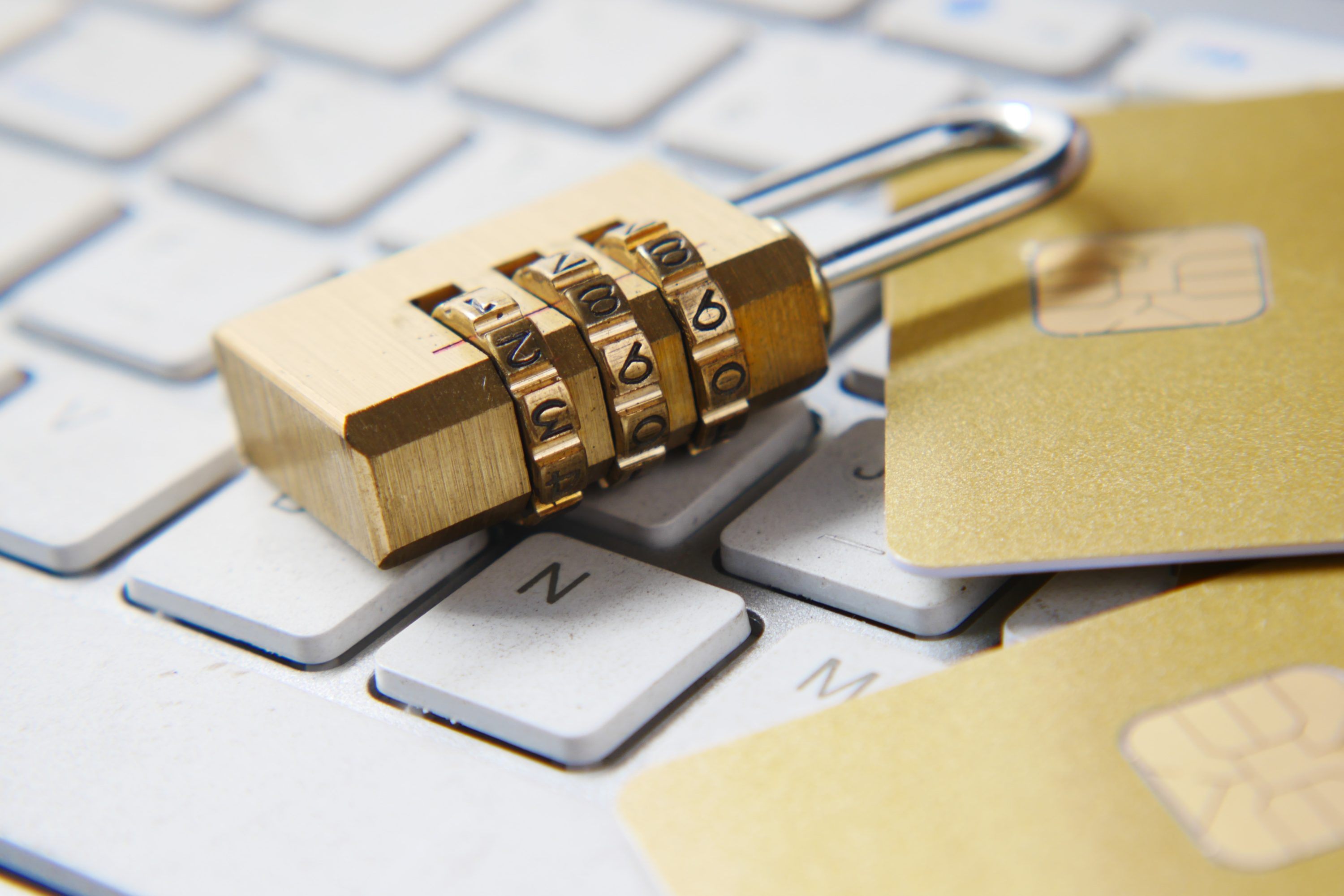Padlock sitting on keyboard