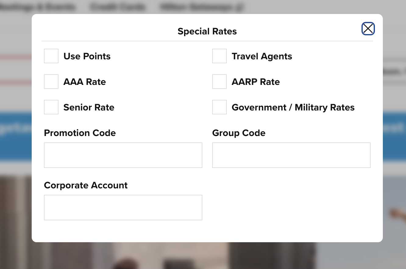 Hilton special rate