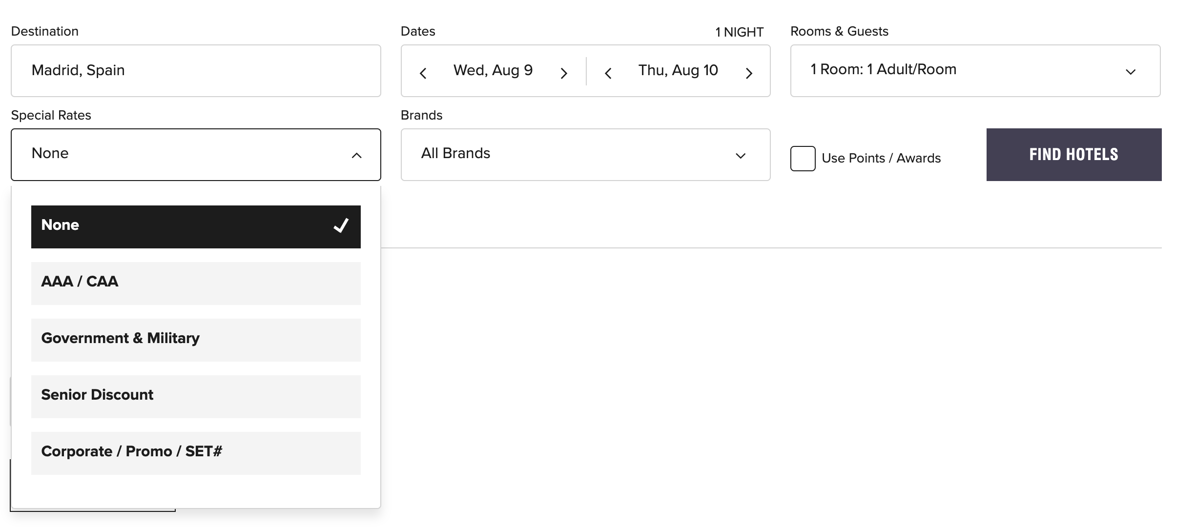 Marriott offer code section