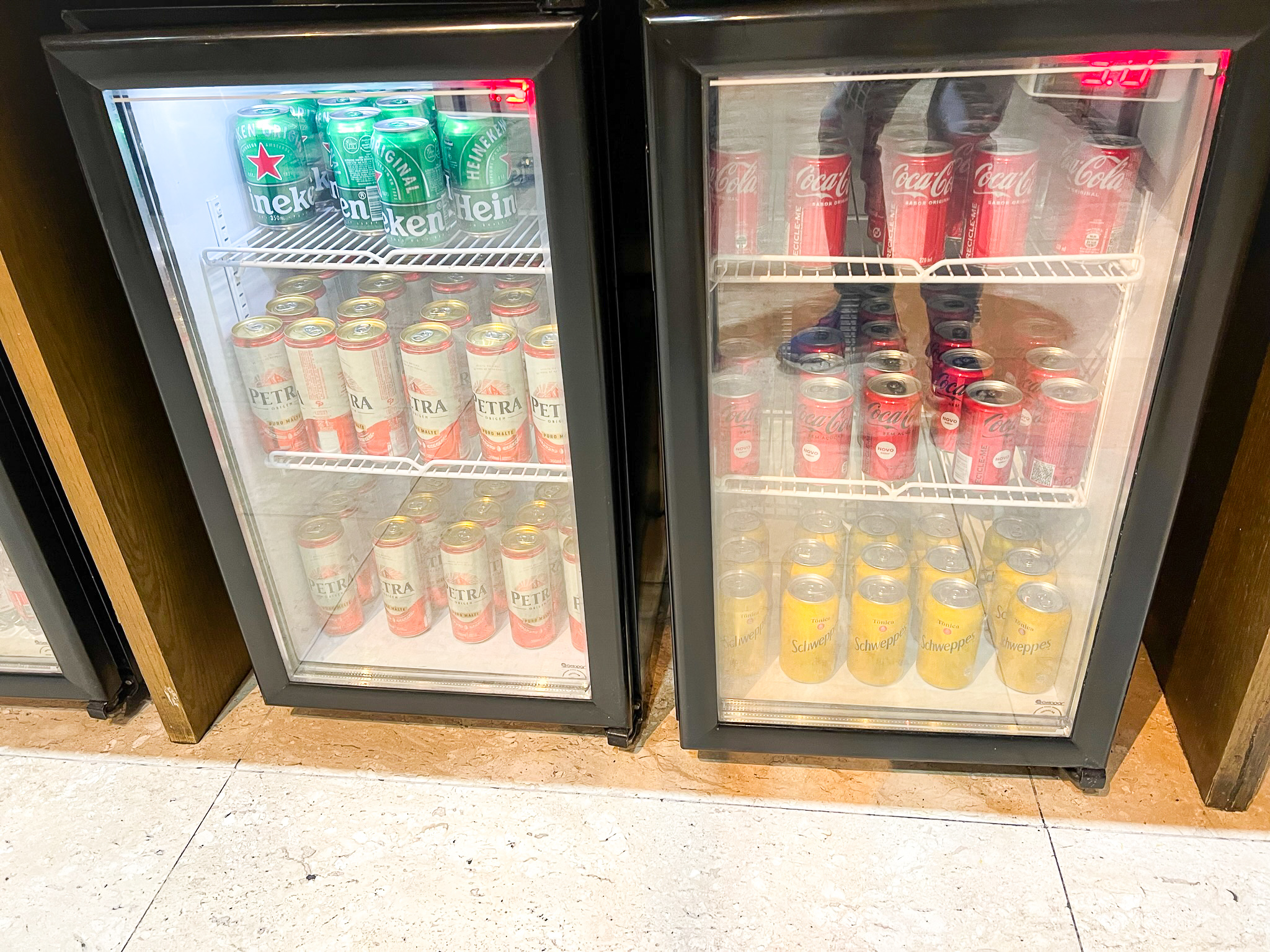Soda and beer fridge at LATAM VIP Lounge GRU Soda and beer fridge at LATAM VIP Lounge GRU