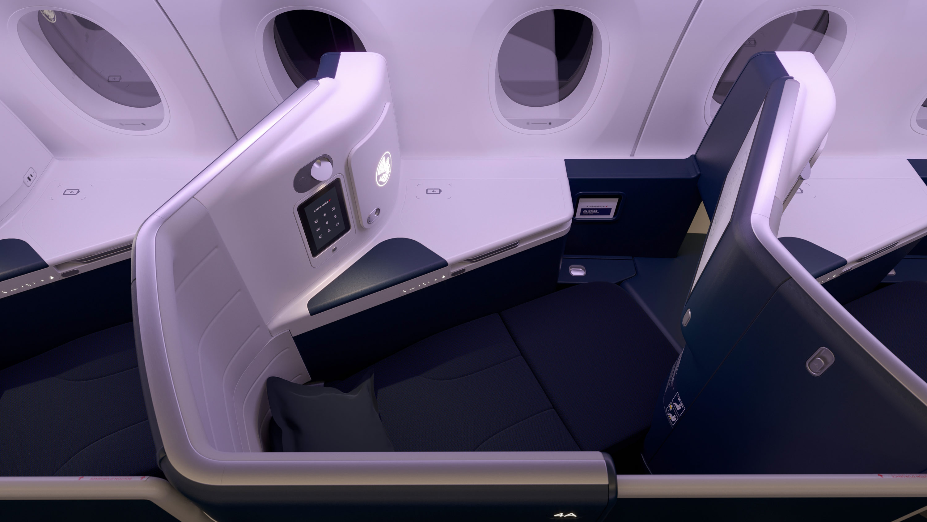 Air France A350 Business Class Seat Reclined Door Closed Air France A350 Business Class Seat Reclined Door Closed