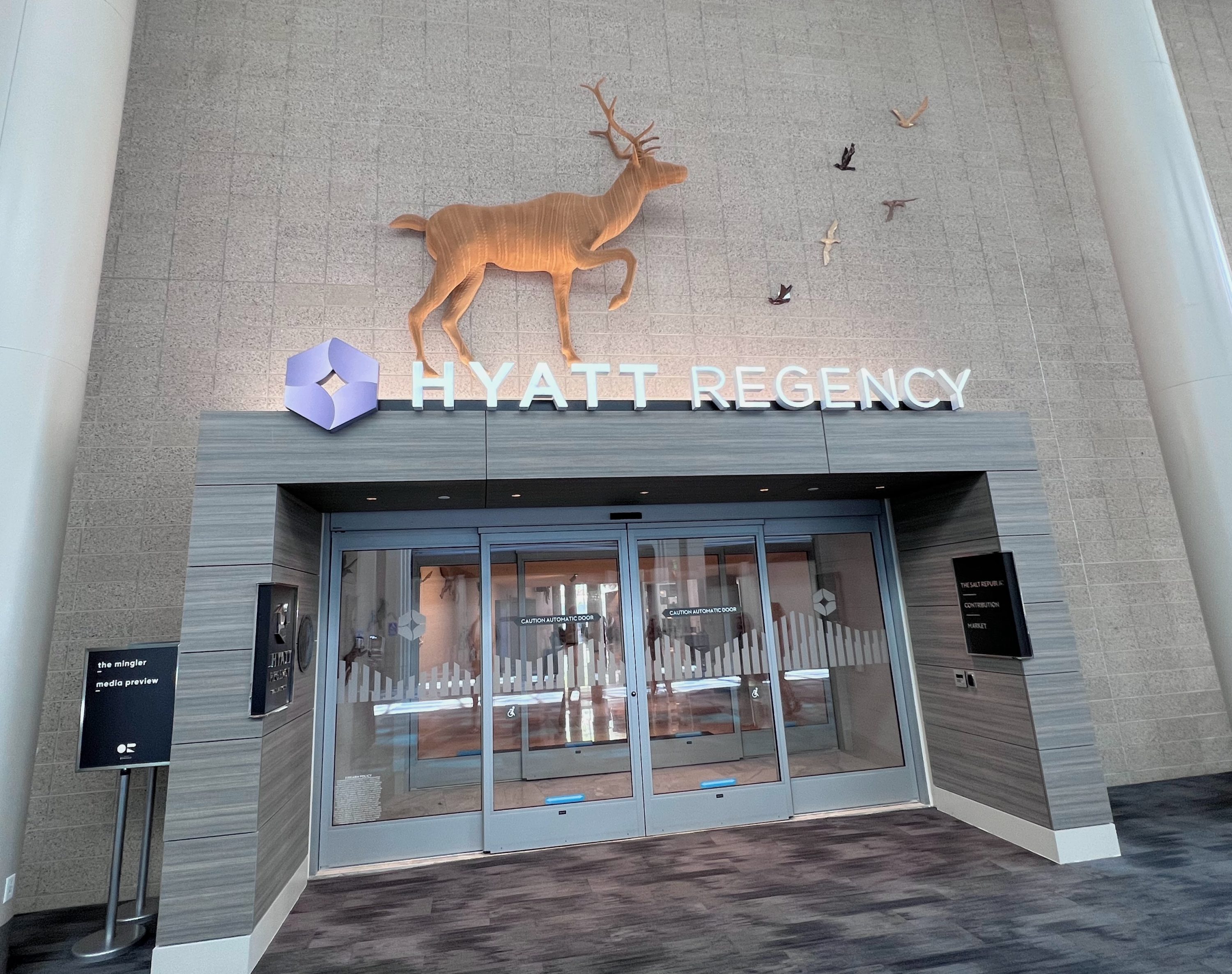 Entrance to Hyatt Regency in Salt Lake City from the convention center Entrance to Hyatt Regency in Salt Lake City from the convention center