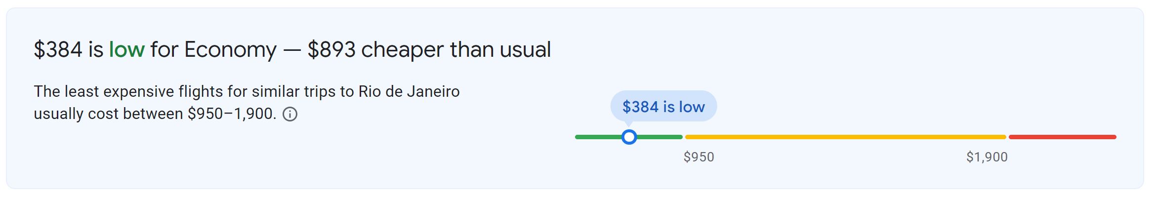 Google Flights Miami to Rio de Janeiro low price