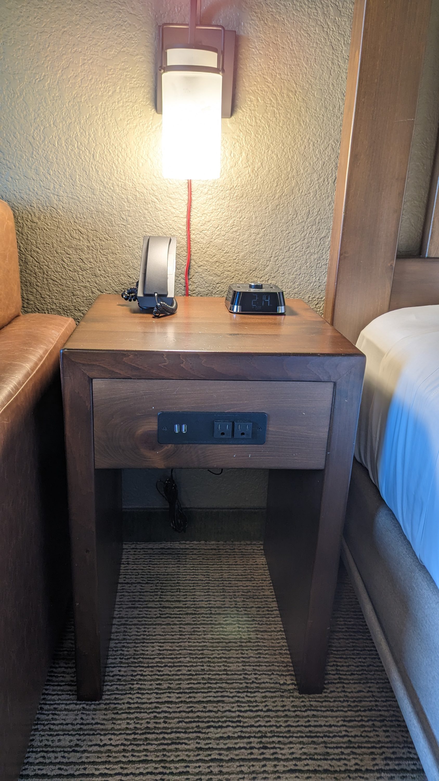 Great Wolf Lodge Grapevine guestroom bedside table Great Wolf Lodge Grapevine guestroom bedside table