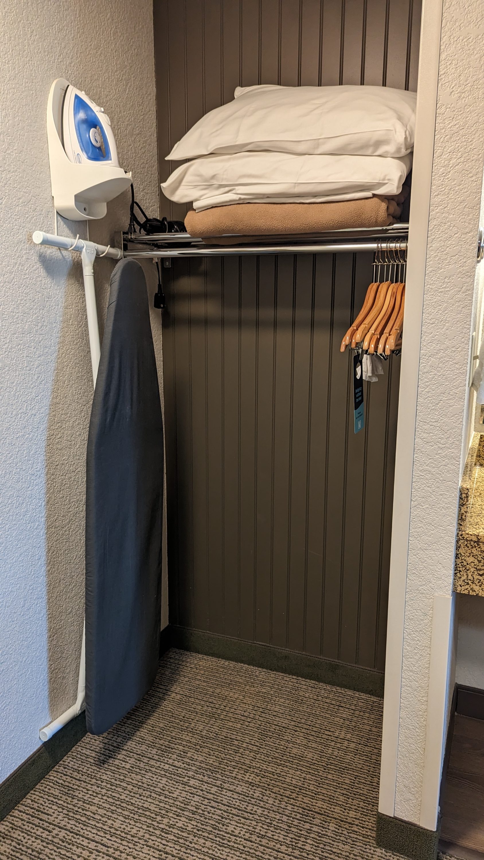 Great Wolf Lodge Grapevine guestroom entry iron and hanging rack Great Wolf Lodge Grapevine guestroom entry iron and hanging rack