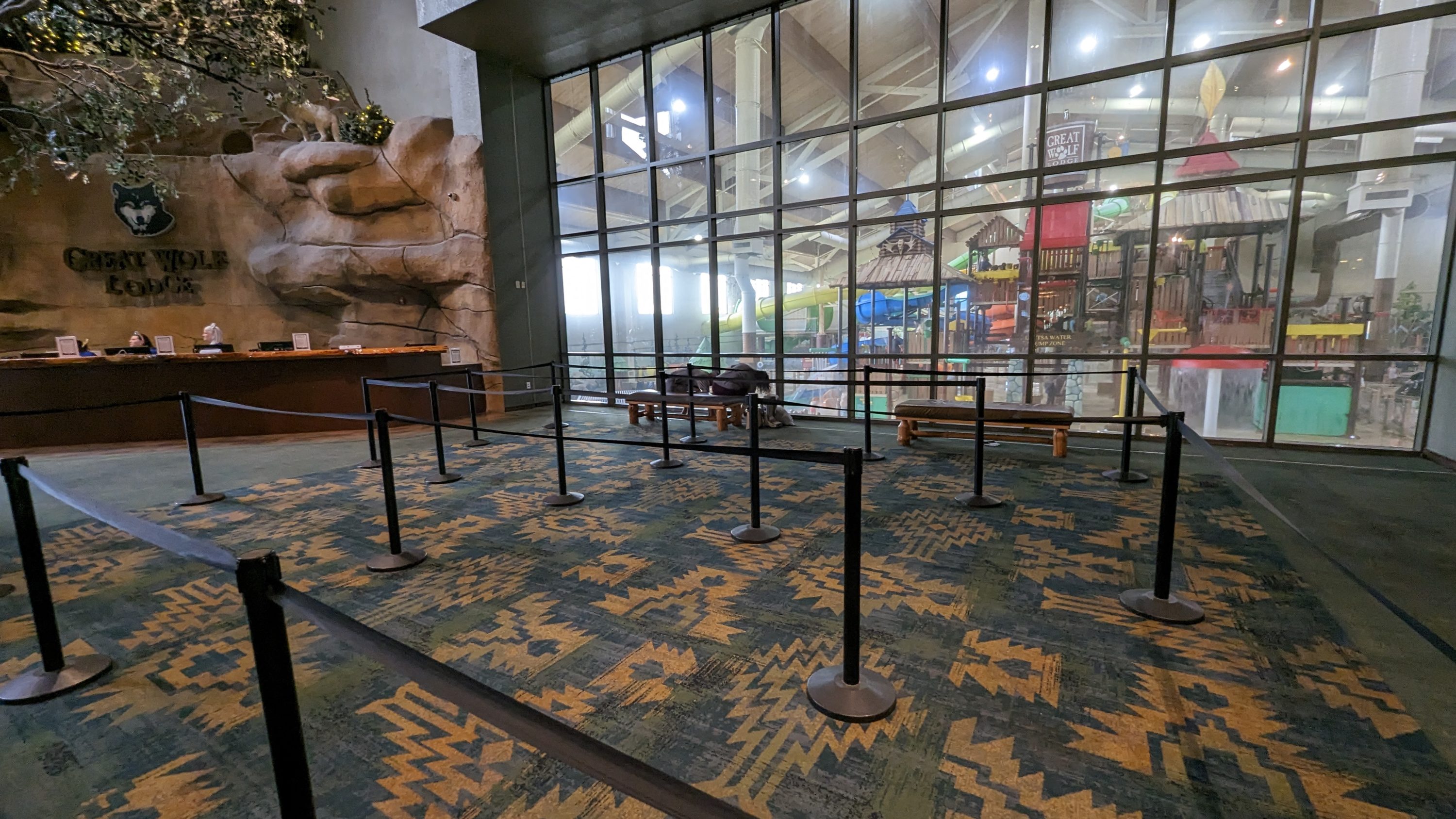 Great Wolf Lodge Grapevine lobby check in view Great Wolf Lodge Grapevine lobby check in view
