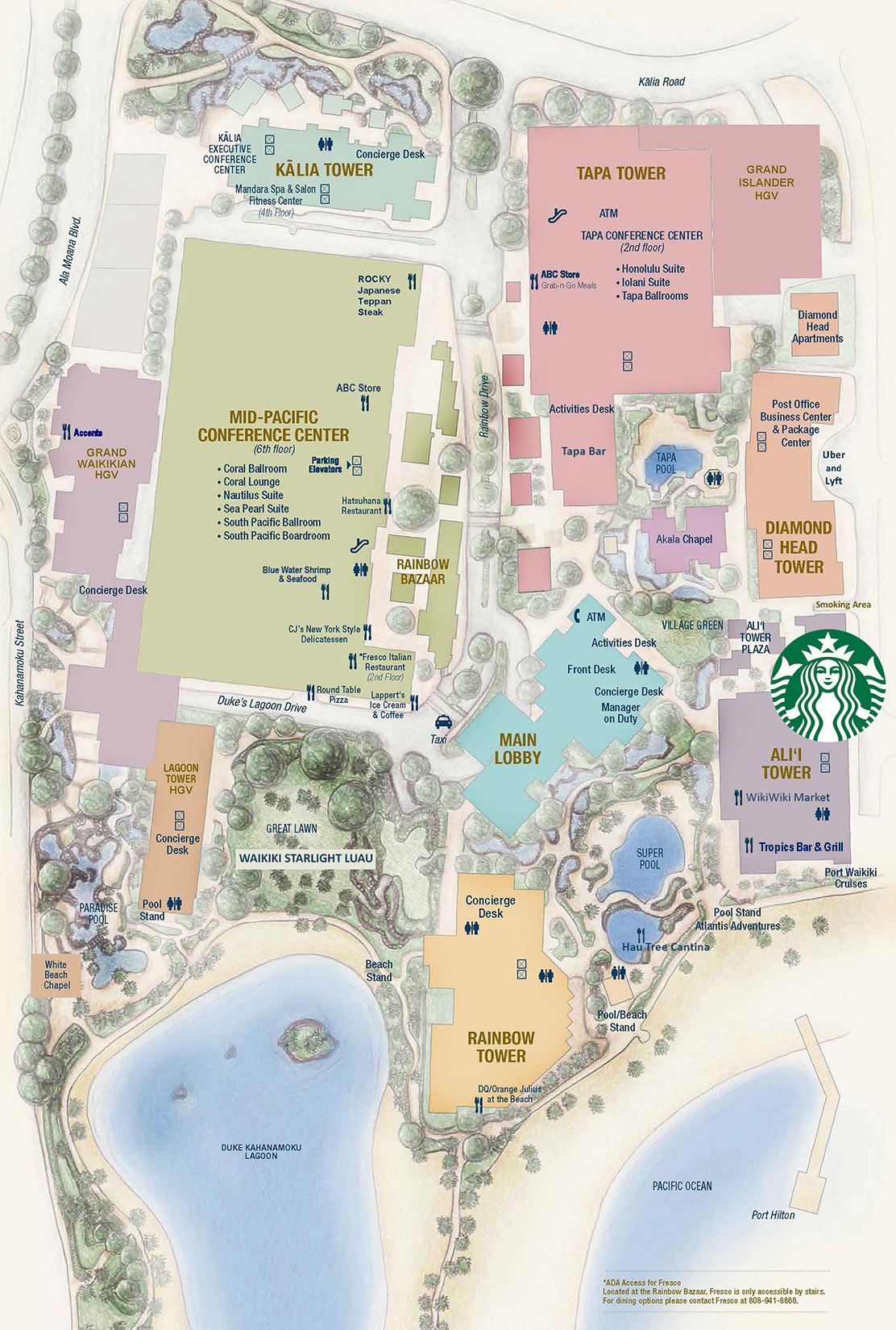 Hilton Hawaiian Village property map