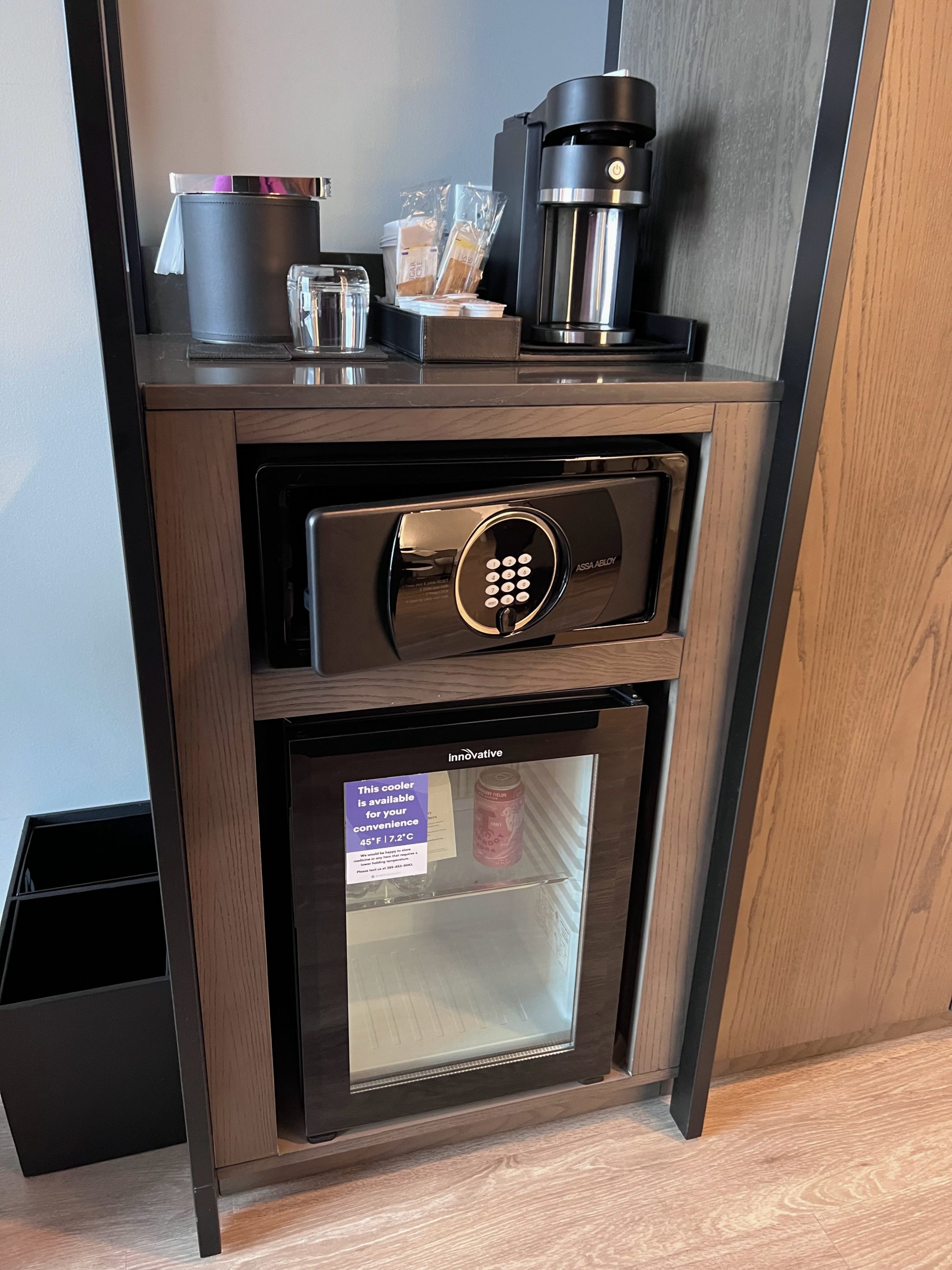 Hyatt Regency Salt Lake City in room coffee maker safe and fridge Hyatt Regency Salt Lake City in room coffee maker safe and fridge